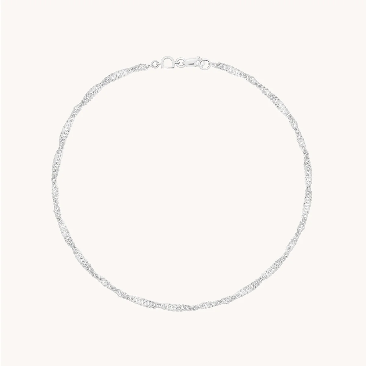 Bold Astrid Story Chain Anklet in Solid White Gold