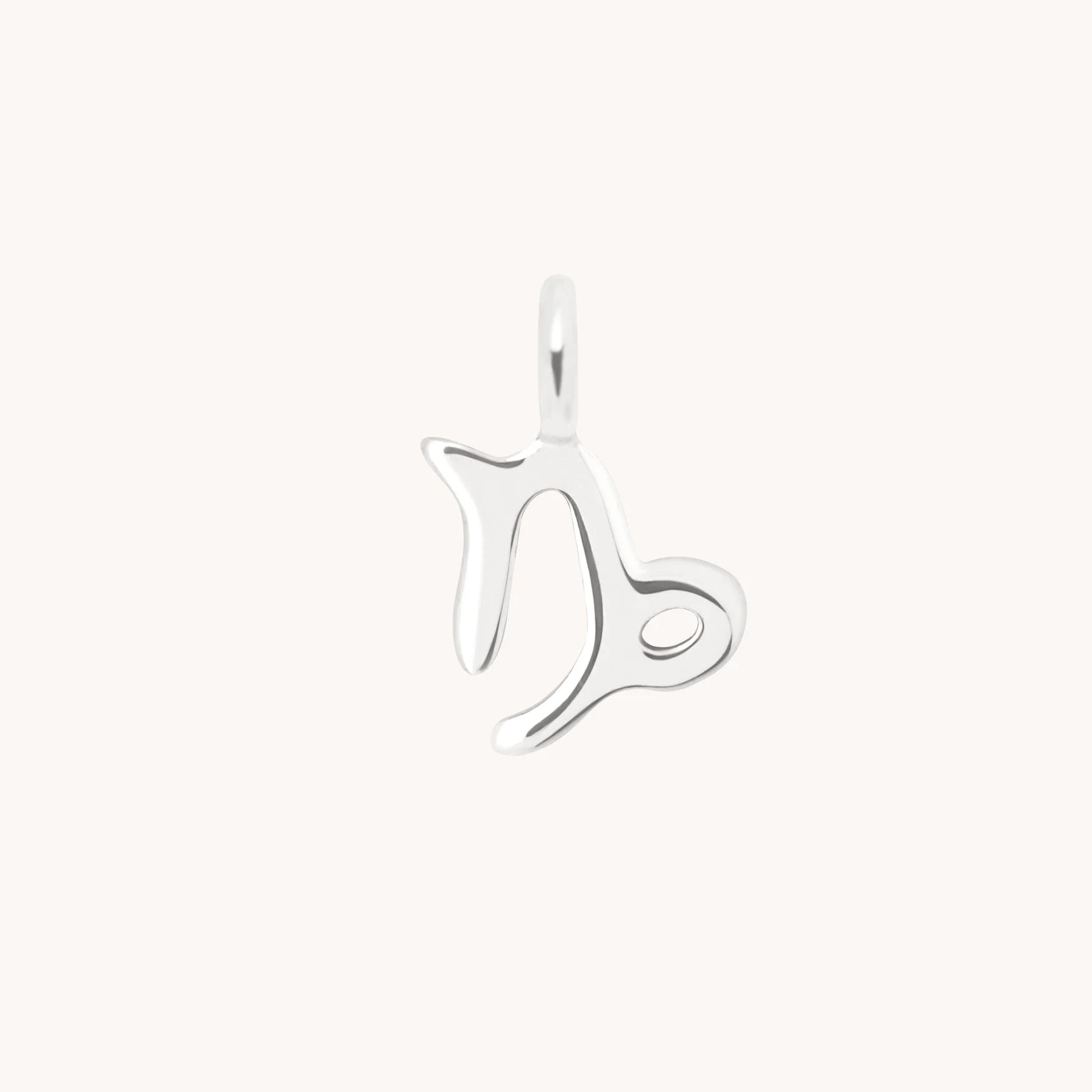 Capricorn Zodiac Charm 9k White Gold