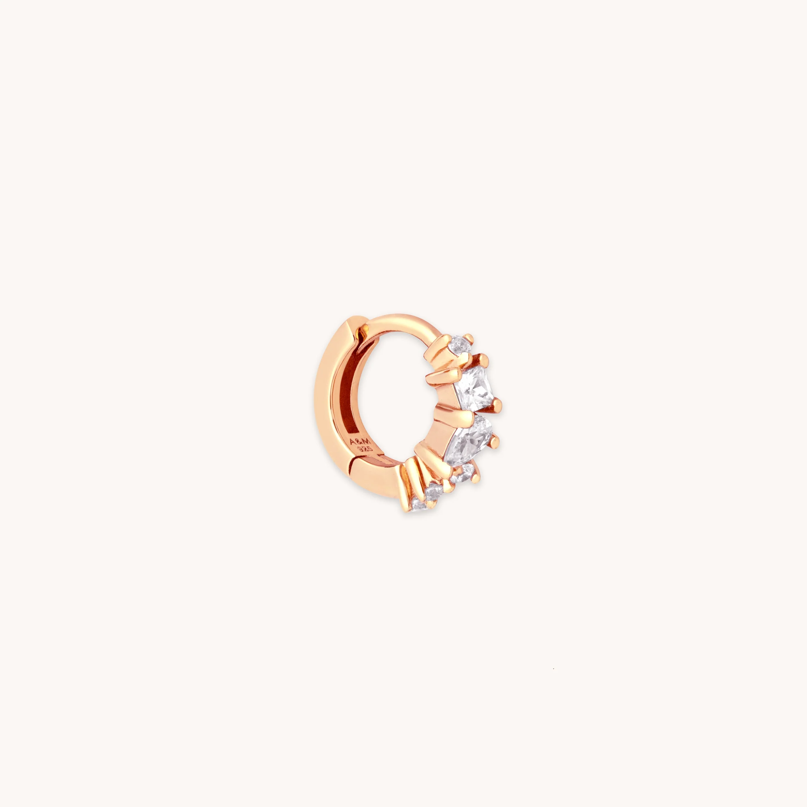 Celestial Crystal 6.5mm Hoop in Rose Gold