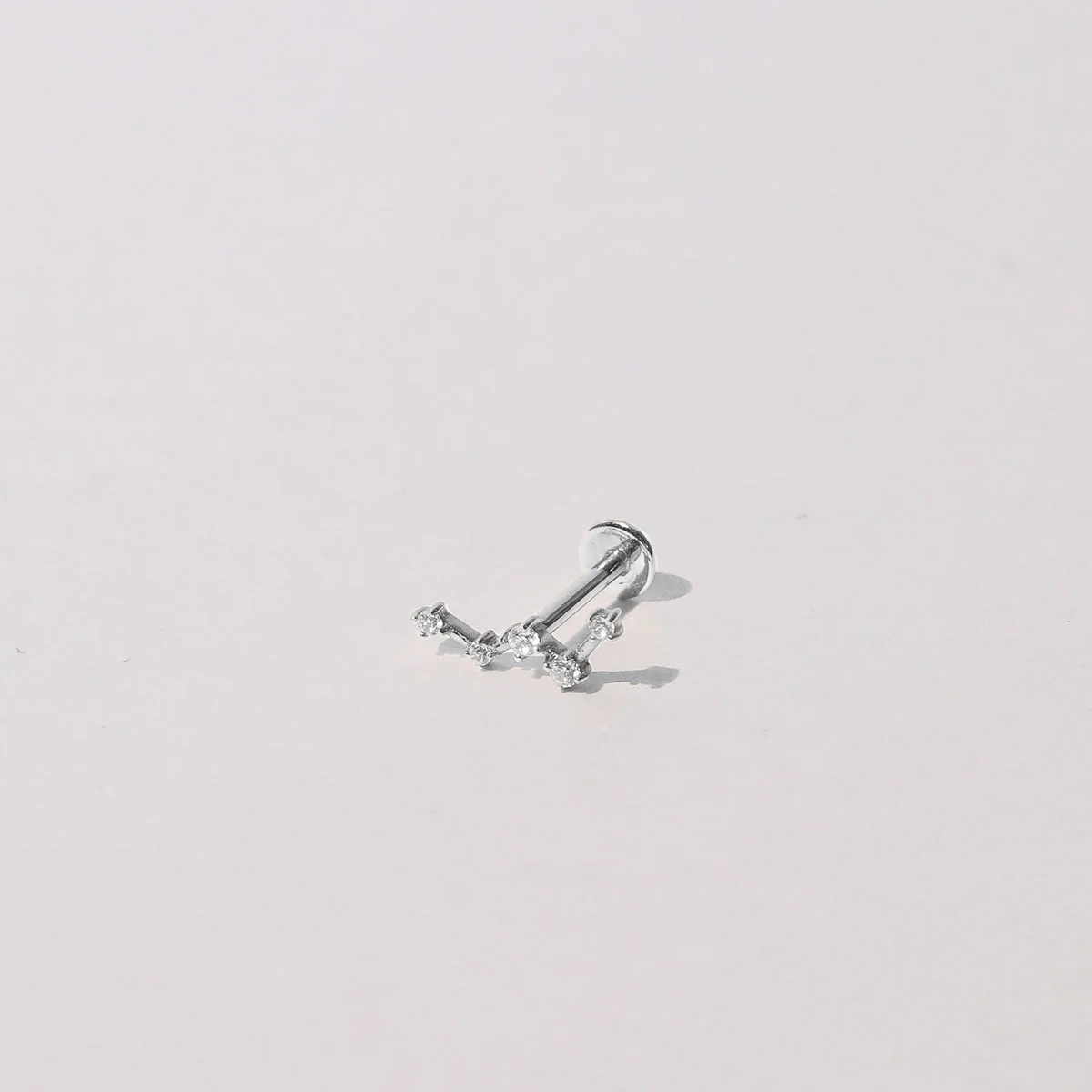 Constellation Piercing Stud in Solid White Gold - Image 3