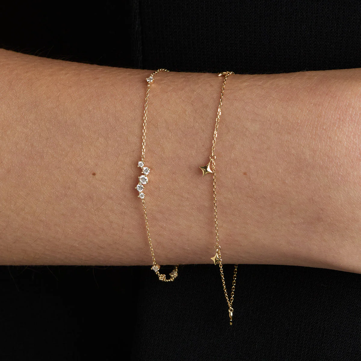Cosmic Star Charm Bracelet in Solid Gold - Image 3