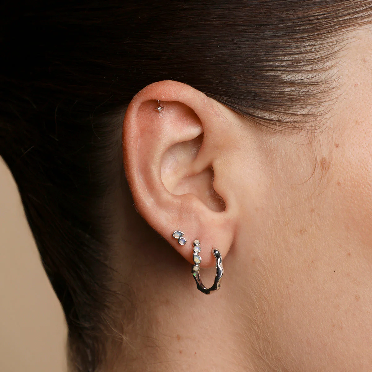 Cosmic Star Single Charm Hidden Helix in Solid White Gold - Image 3