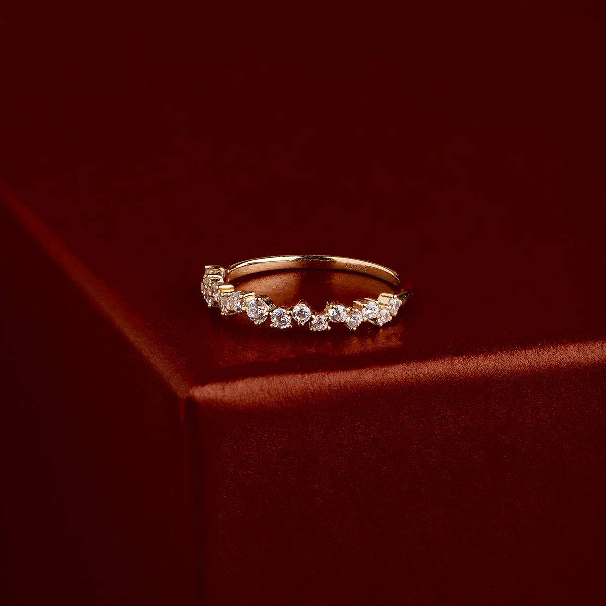 Crystal Scatter Band Ring in Gold - Image 6