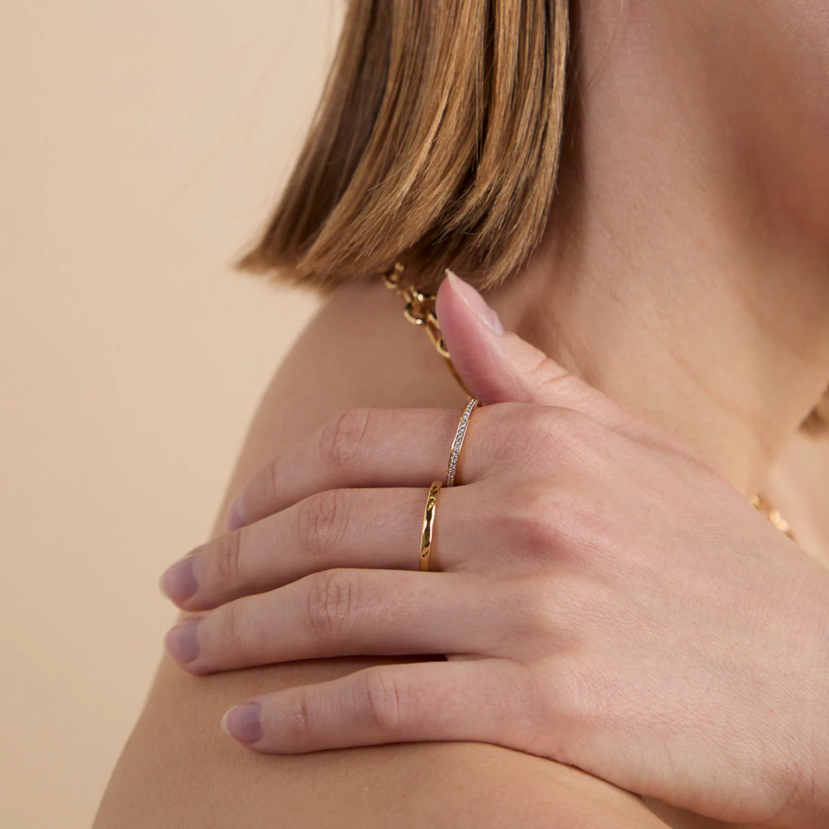 Crystal Stacking Ring in Gold - Image 4