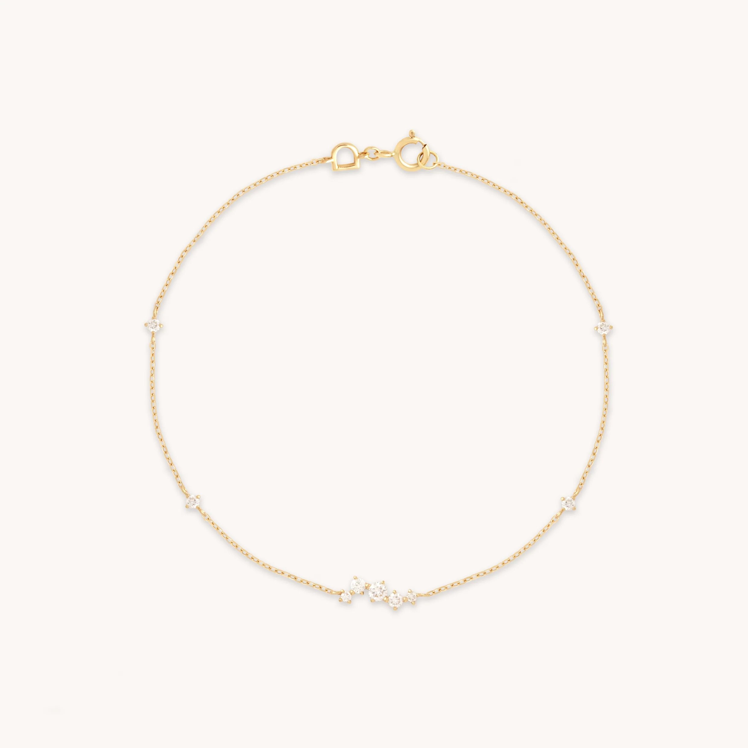 Diamond Cluster Bracelet in Solid Gold