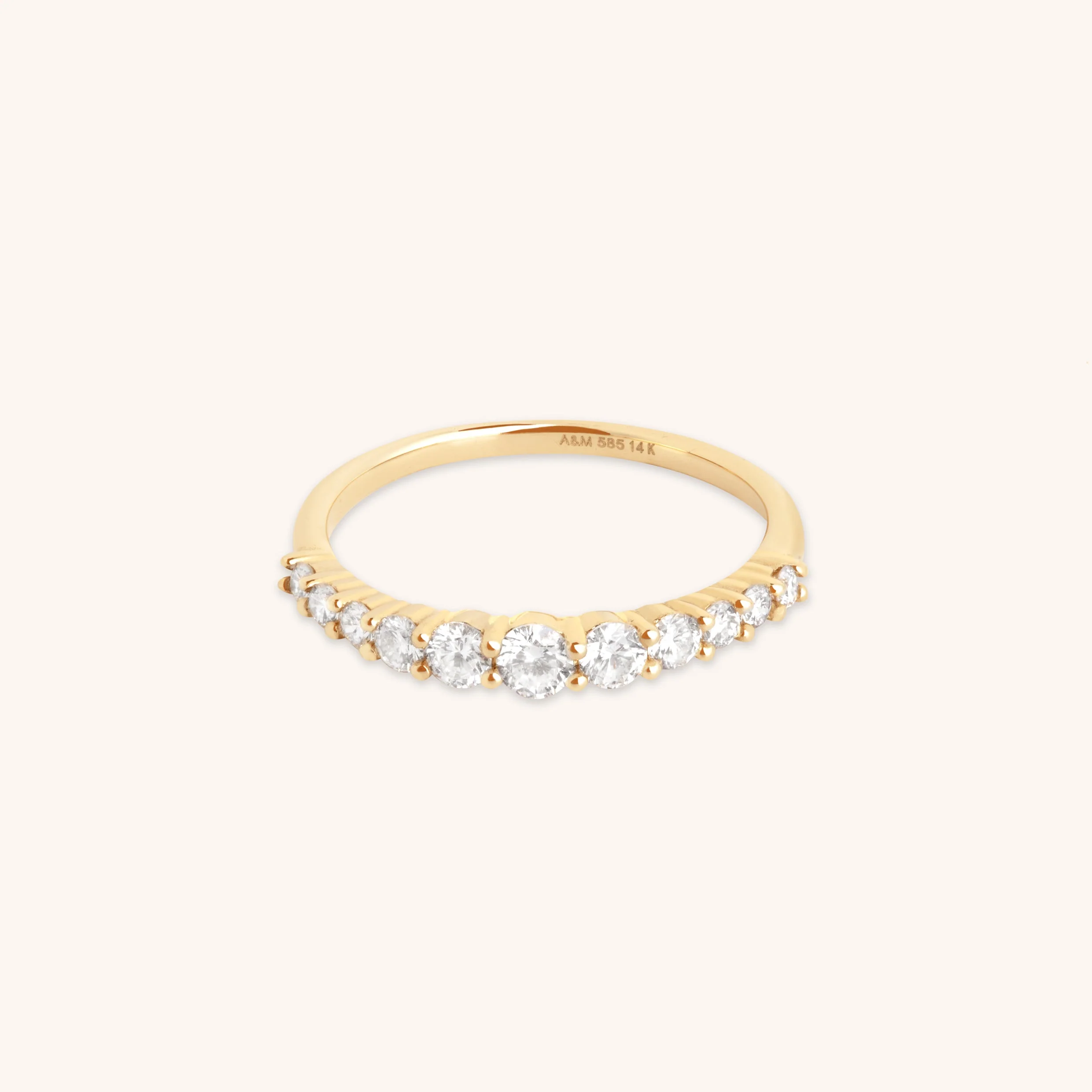 Diamond Eternity Milestone Ring in Solid Gold