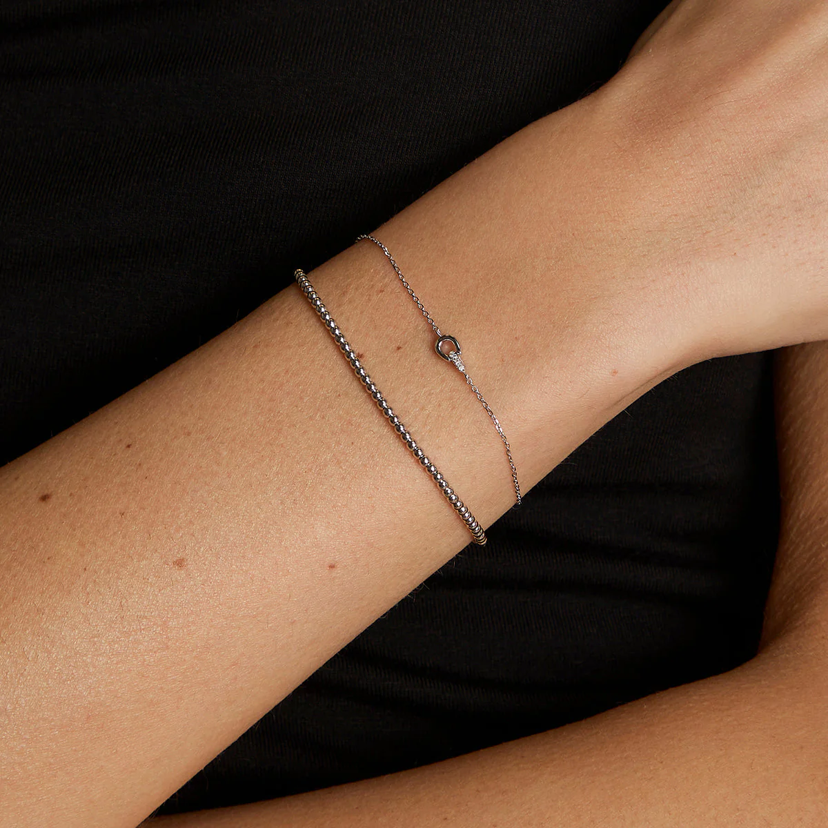 Diamond Hardware Pendant Bracelet in Solid White Gold - Image 3