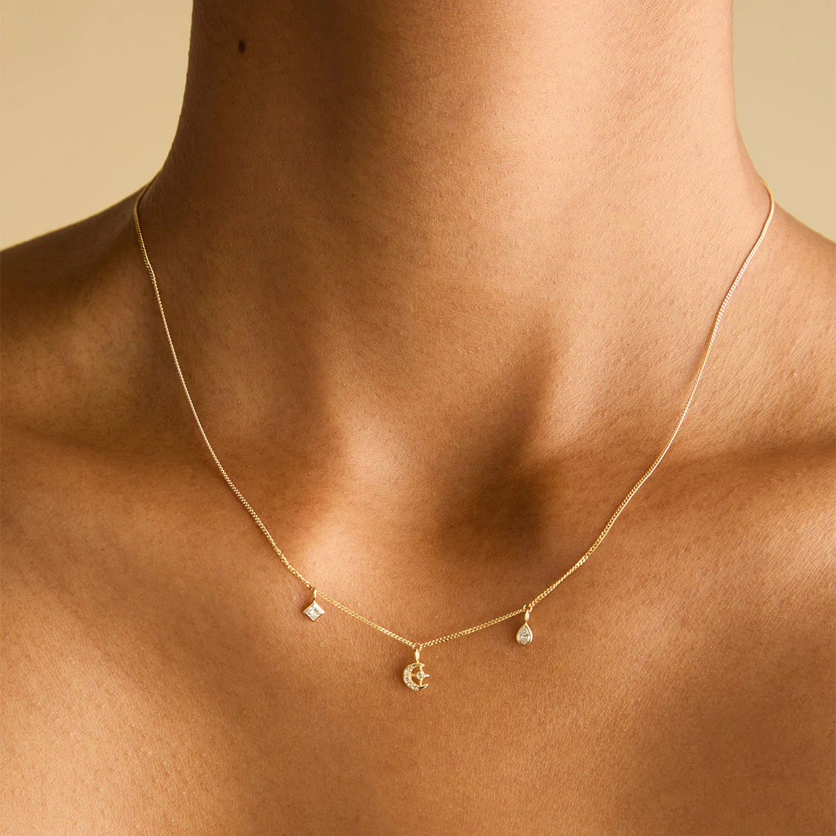 Diamond Pear Charm 9k Gold - Image 2