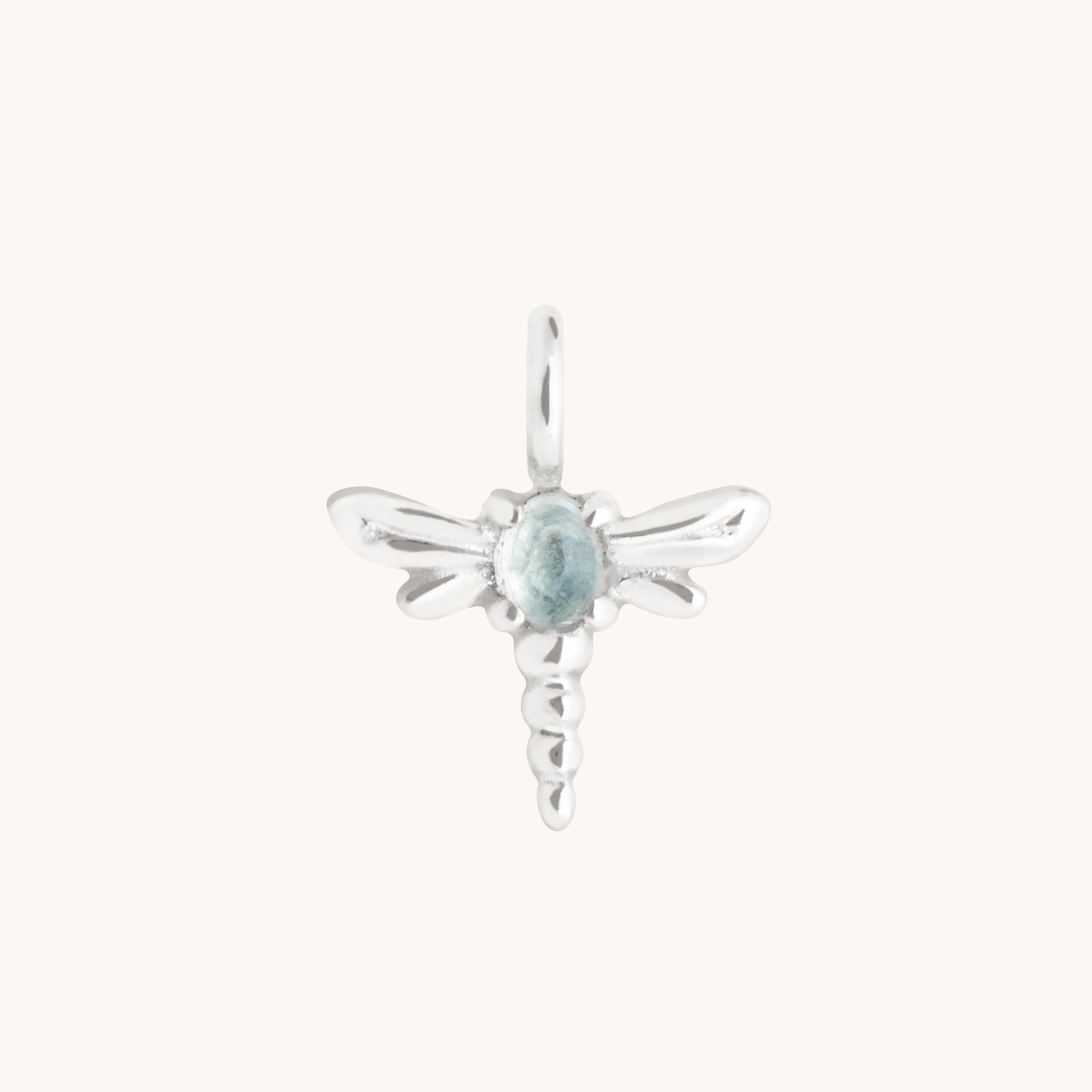 Dragonfly Charm 9k White Gold