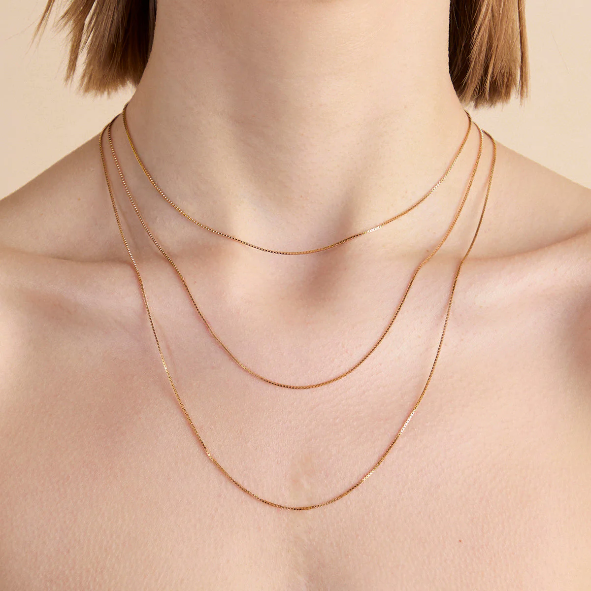 Essential Box Chain Necklace in Gold - Image 3