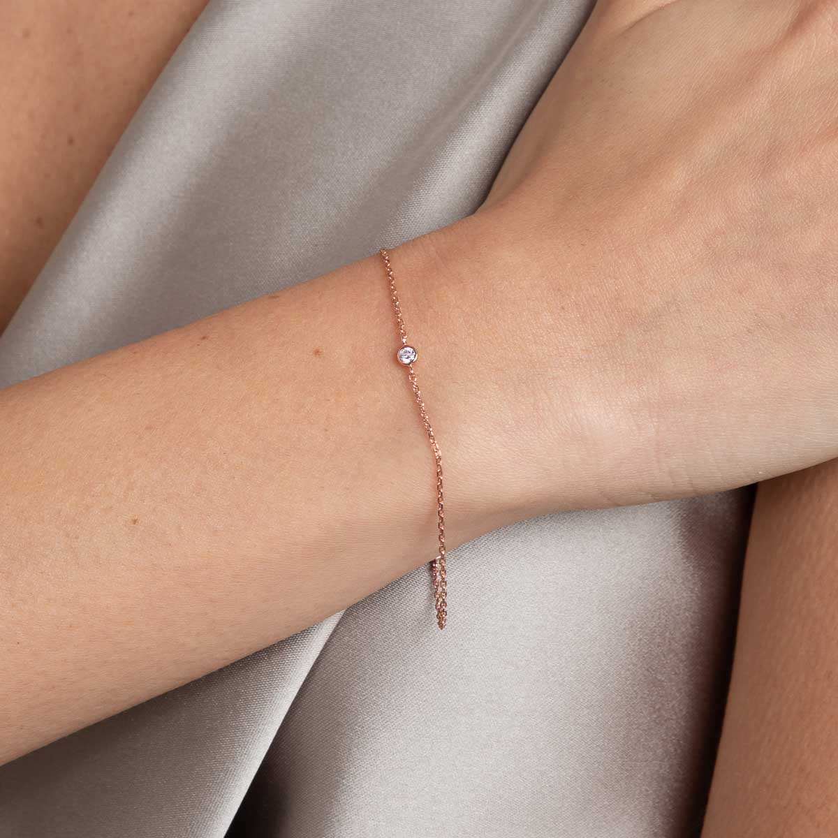 Essential Crystal Charm Bracelet in Rose Gold - Image 2