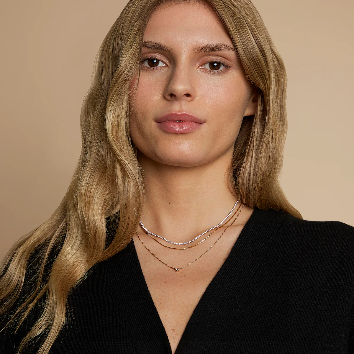 Essential Crystal Necklace Stacking Set in Gold - Image 3
