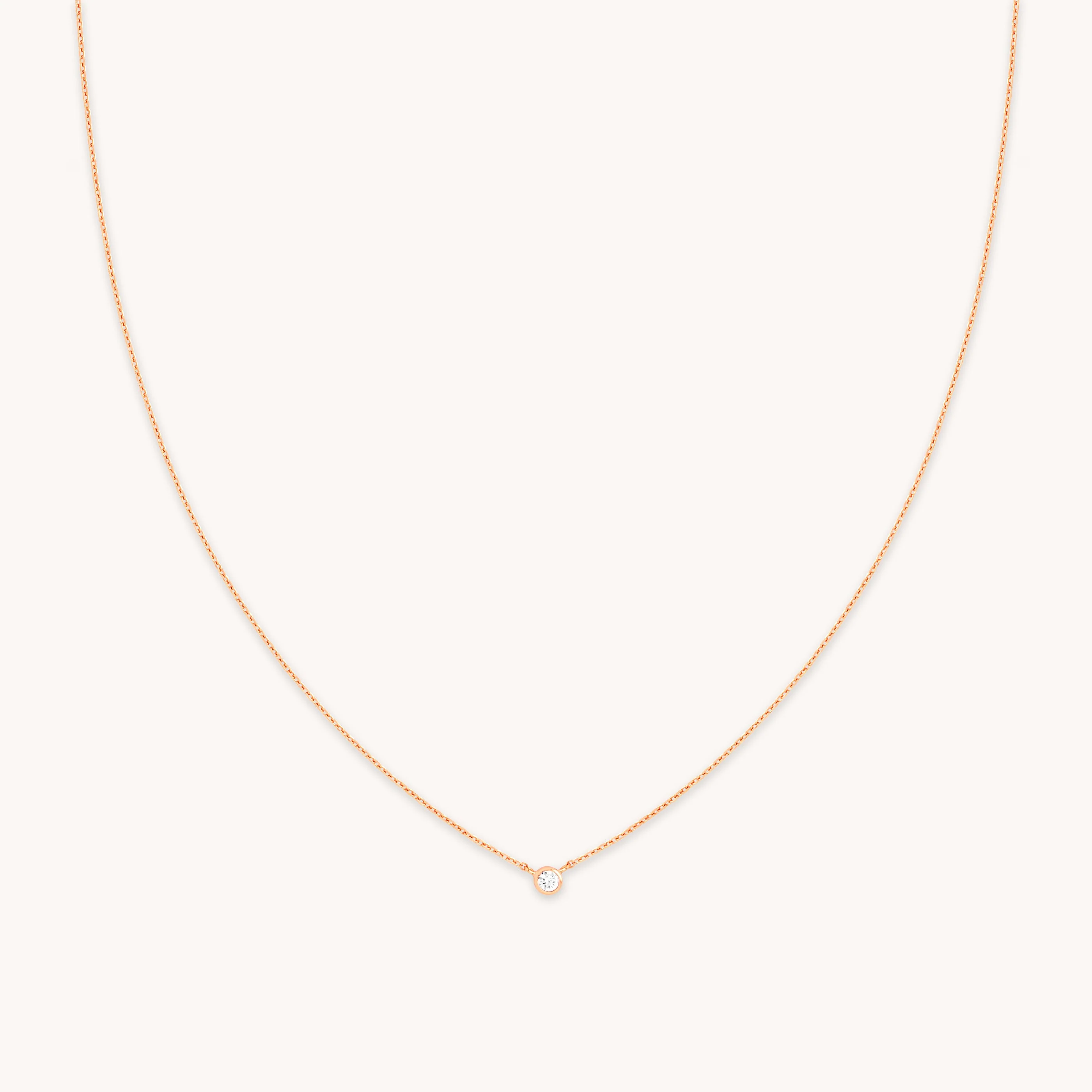 Essential Crystal Pendant Necklace in Rose Gold