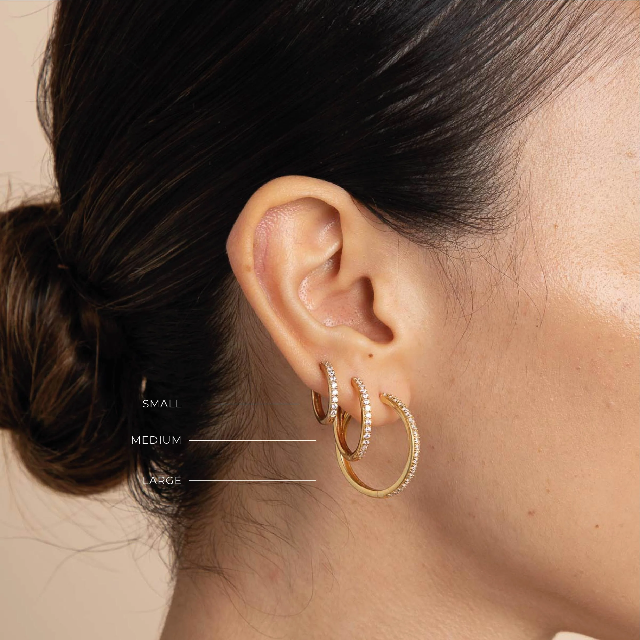 Essential Crystal Small Hoops in Gold - Image 5