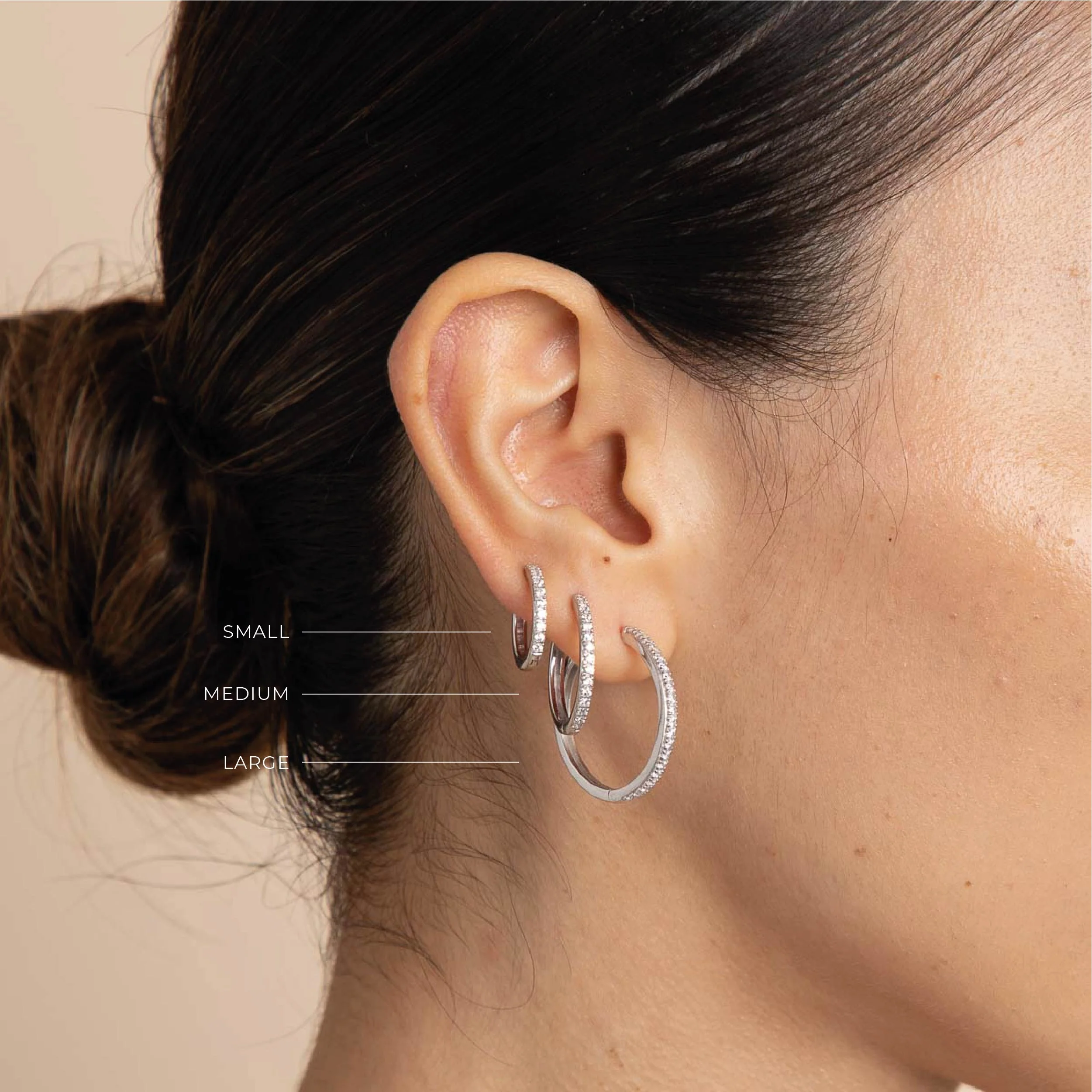 Essential Crystal Small Hoops in Silver - Image 5