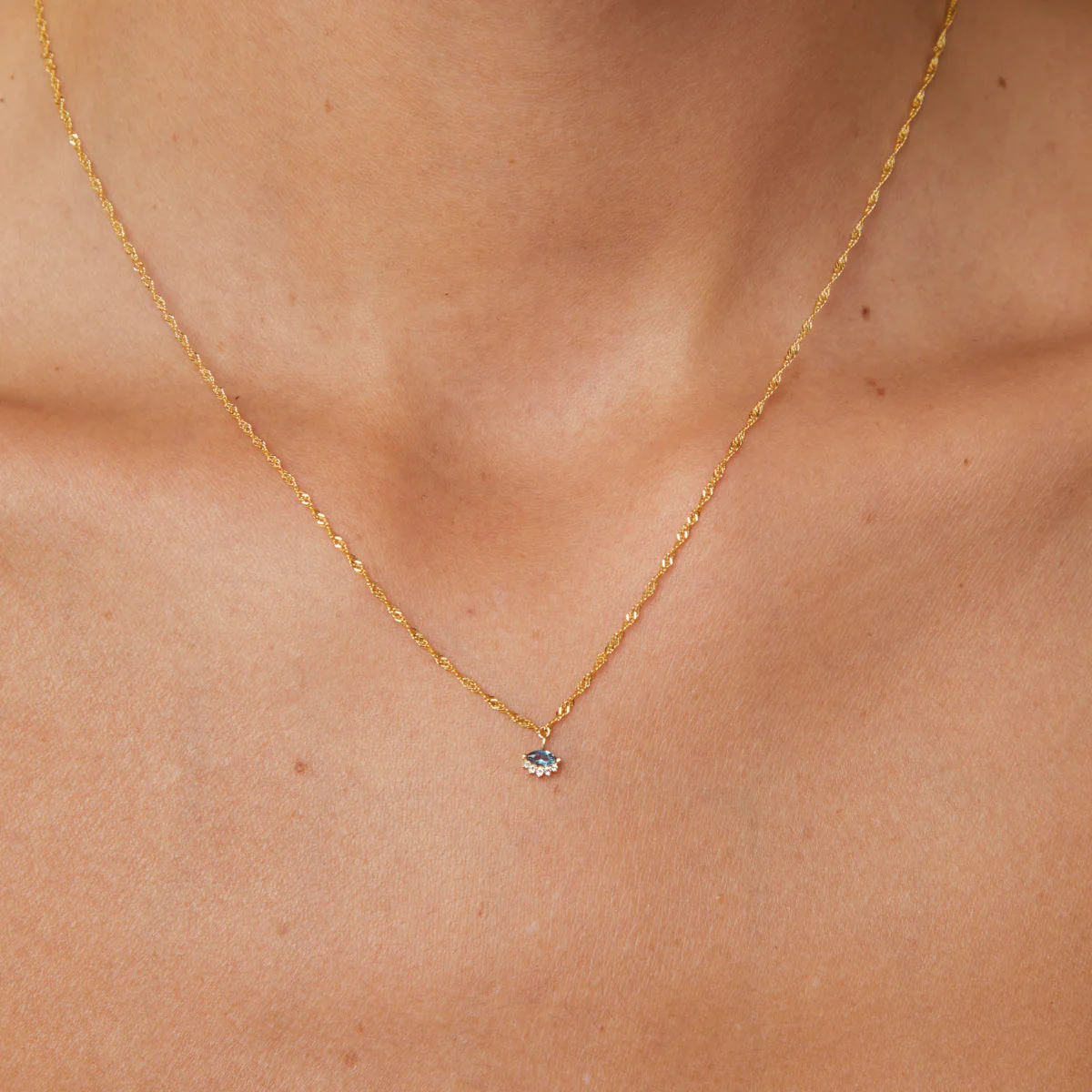Evil Eye Charm in 9k White Gold - Image 2