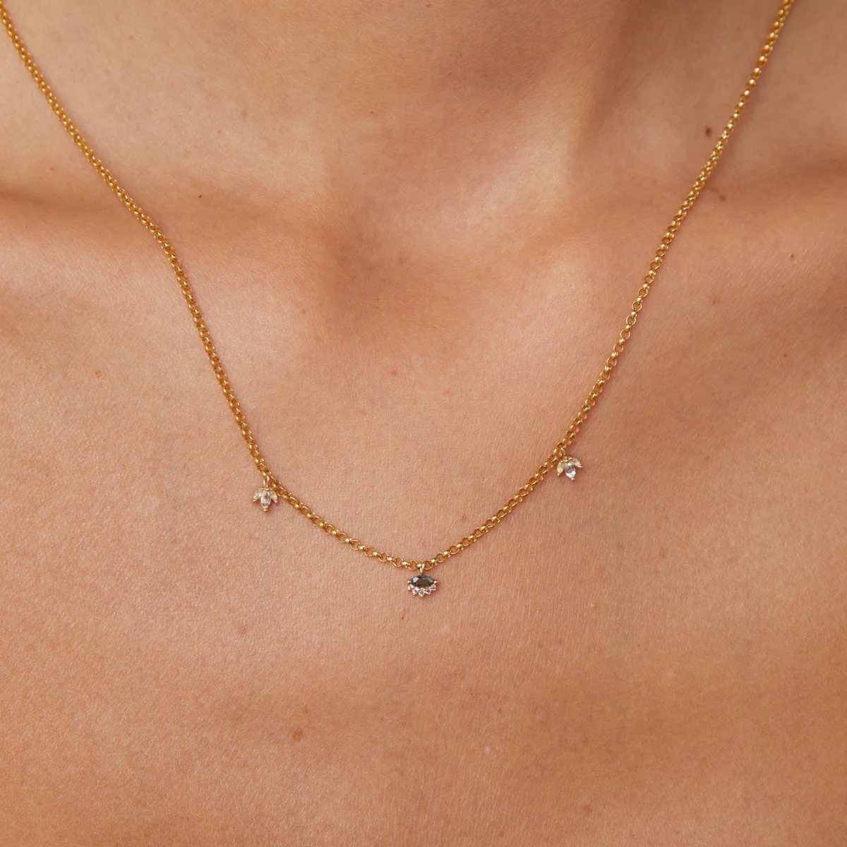Evil Eye Charm in 9k White Gold - Image 3