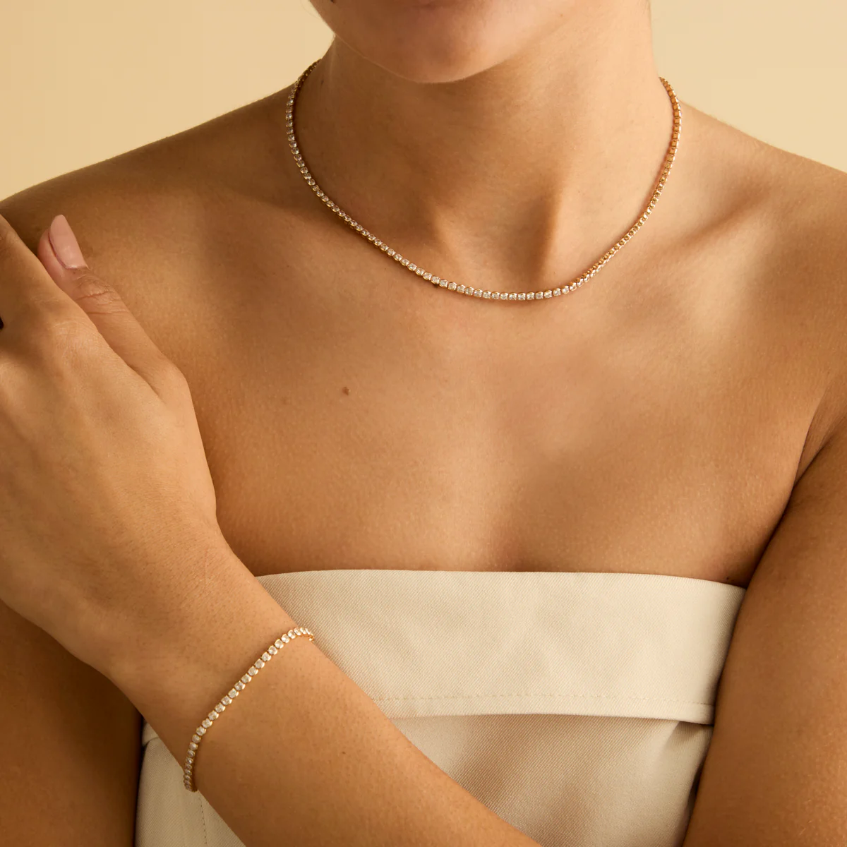 Gleam Tennis Chain Gift Set in Gold - Image 2