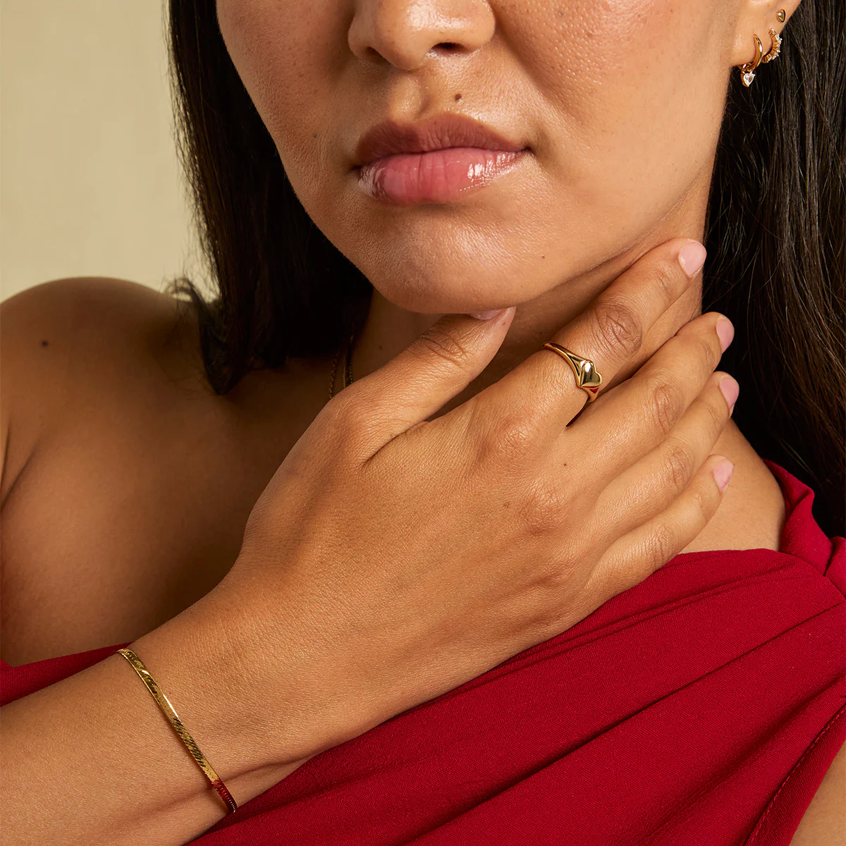 Heart Signet Ring in Gold - Image 5