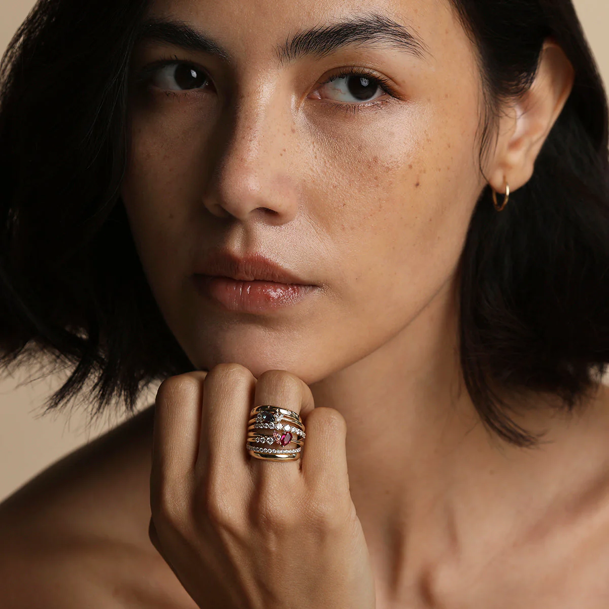 Hidden Diamond Milestone Ring in Solid Gold - Image 7
