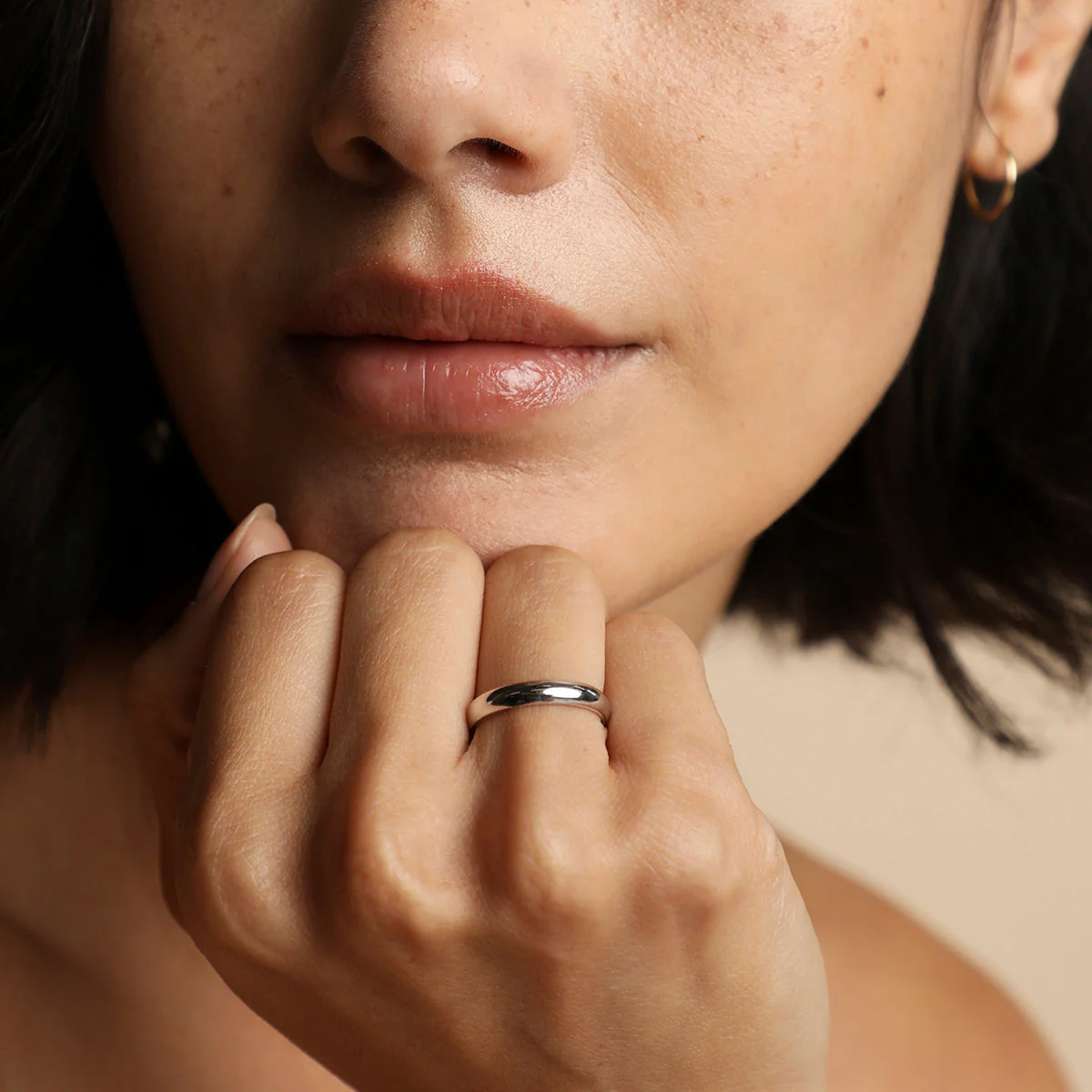 Hidden Diamond Milestone Ring in Solid White Gold - Image 2