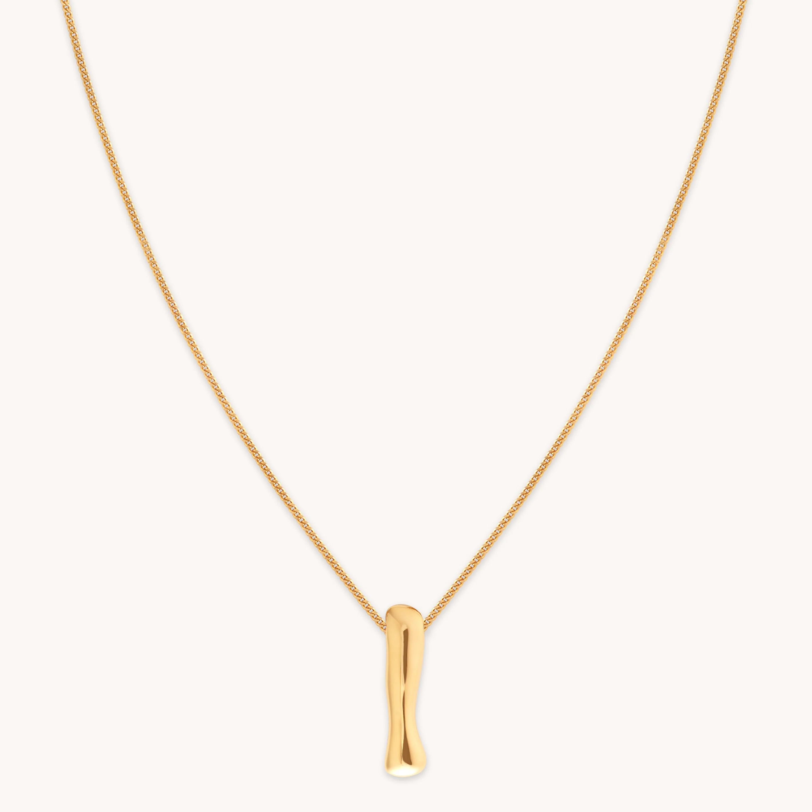 I Initial Bold Pendant Necklace in Gold