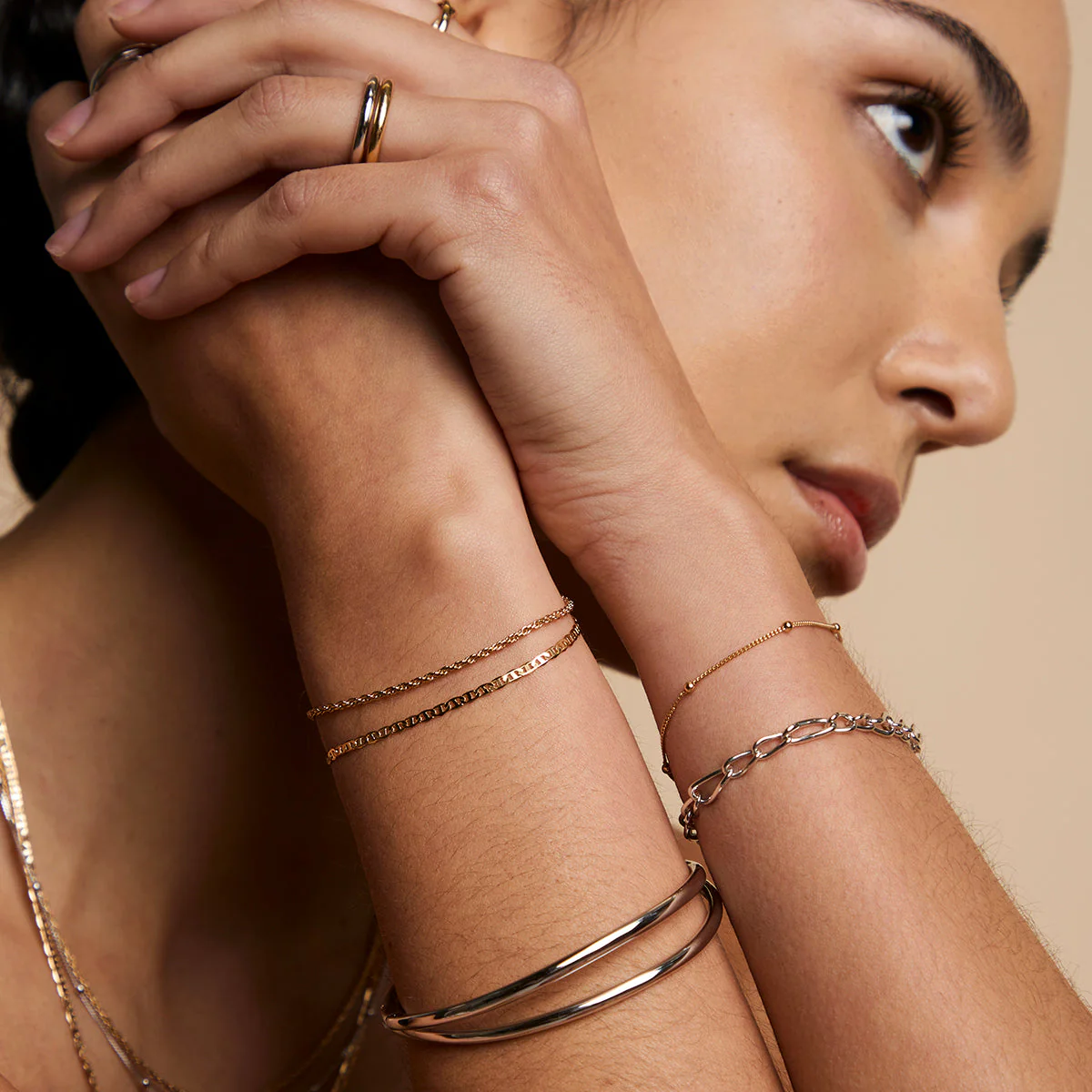 Illusion Double Chain Bracelet in Gold - Image 4