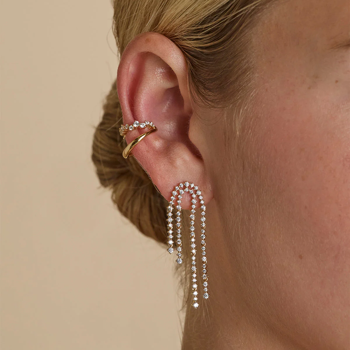 Illusion Spiral Ear Cuff in Gold - Image 4