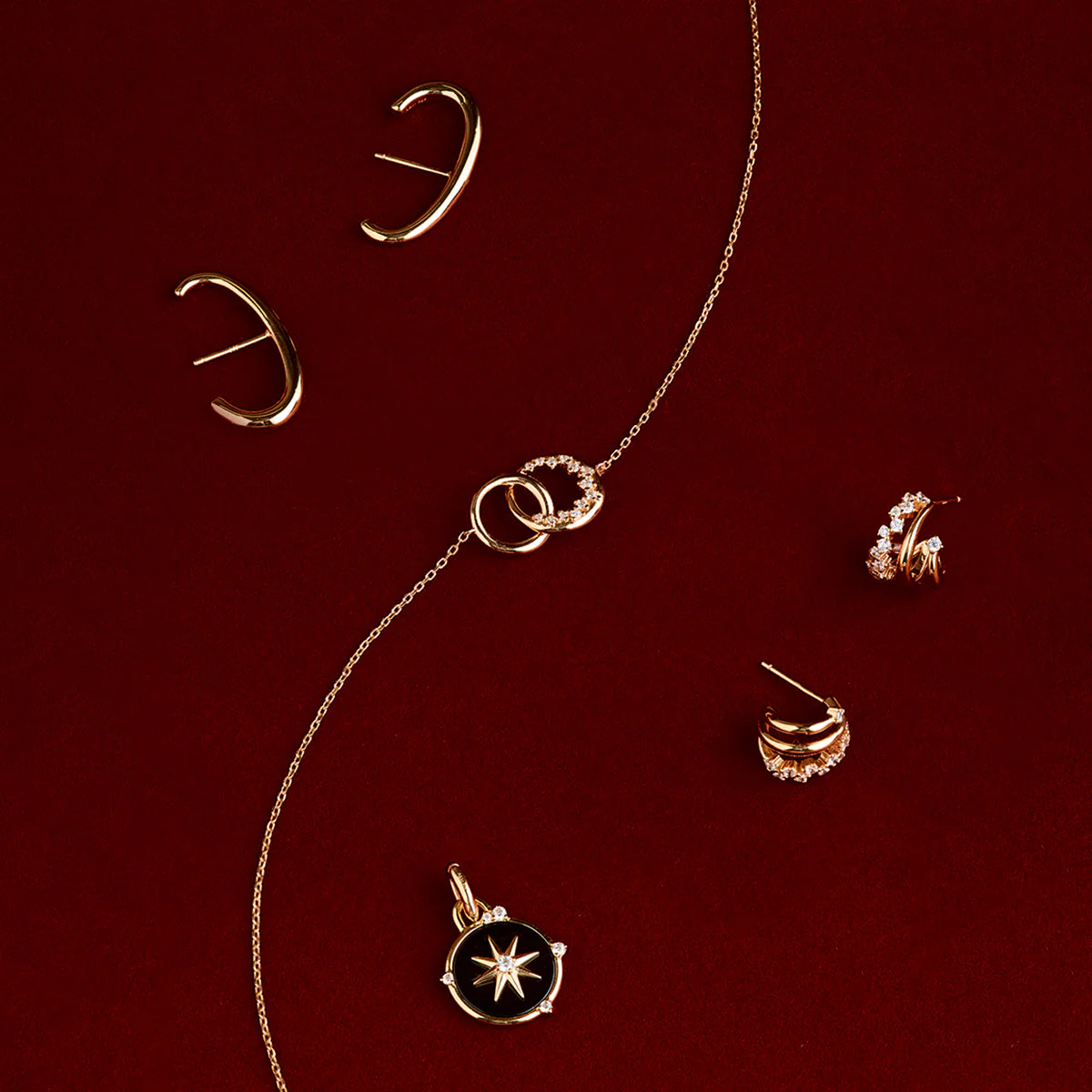 Illusion Spiral Huggies in Gold - Image 5