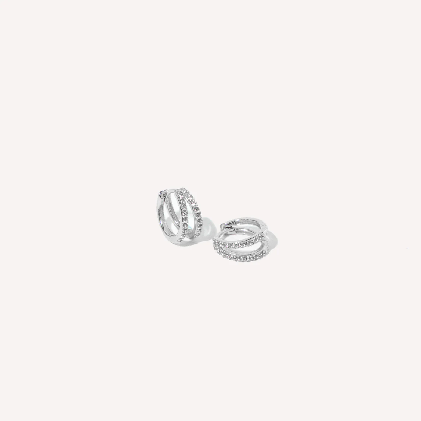 Illusion Topaz Huggies in Solid White Gold - Image 3