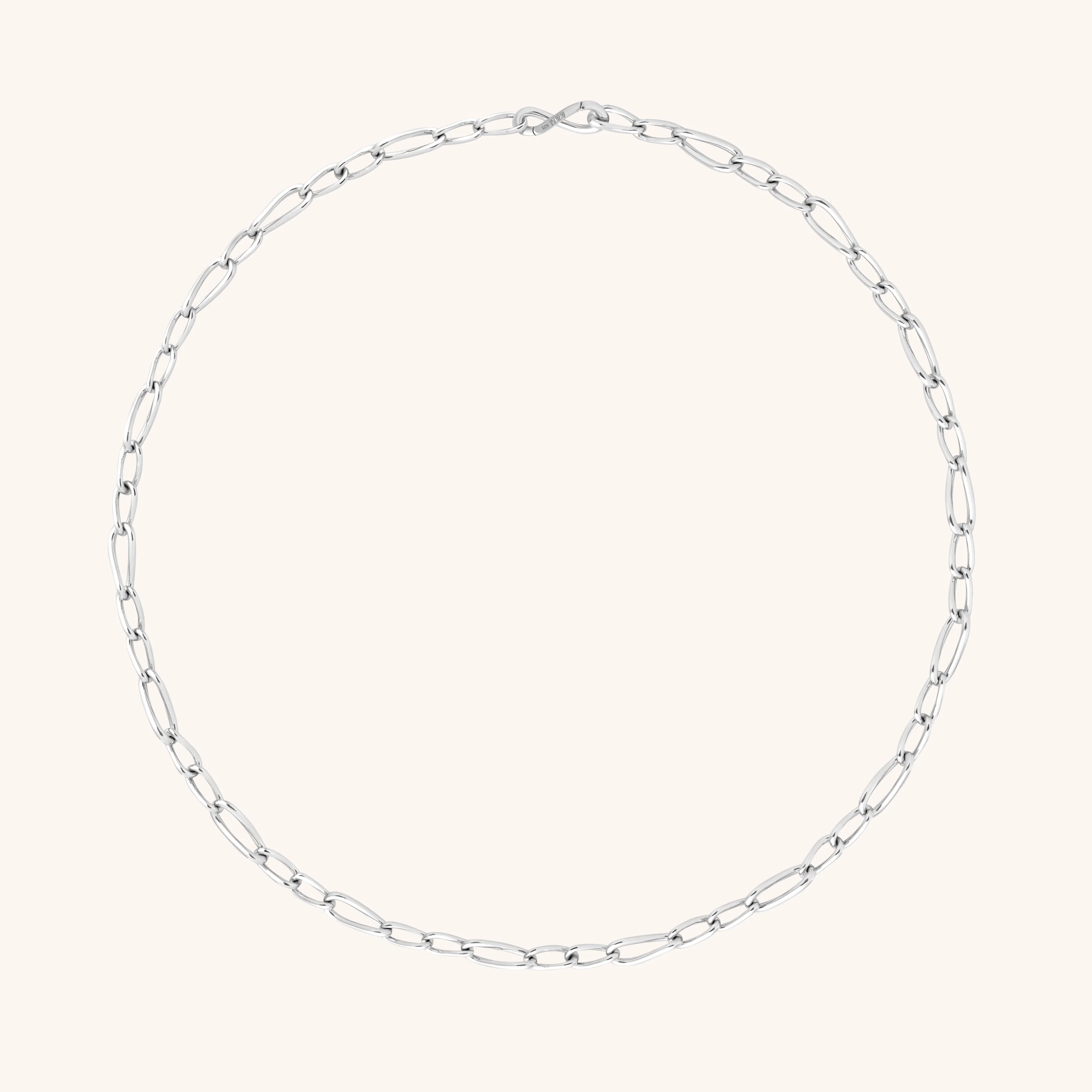Infinite Slim Chain Necklace in Silver