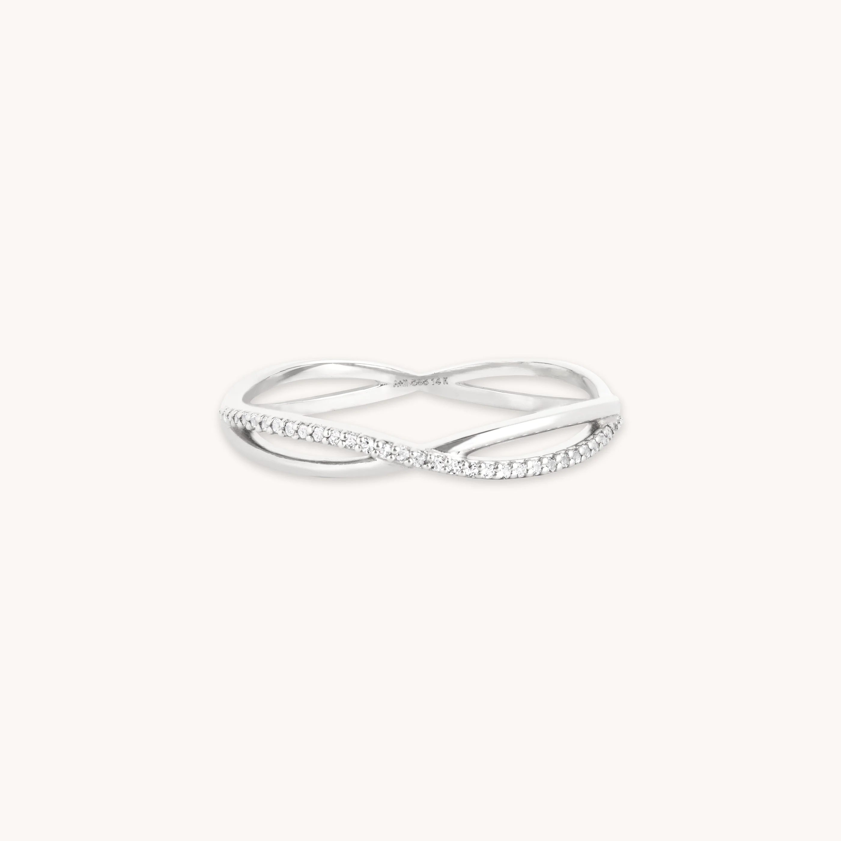 Infinite Topaz Pavé Ring in Solid White Gold