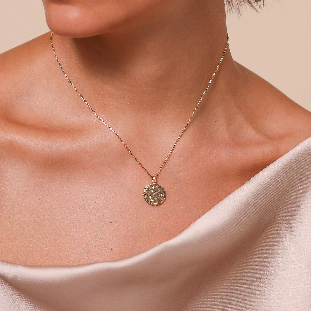 Leo Zodiac Pendant Necklace in Gold - Image 2