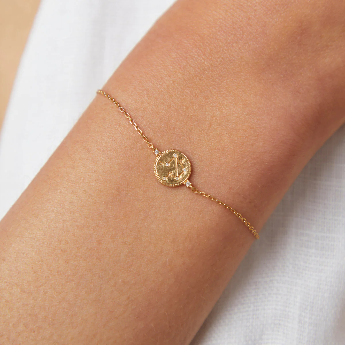Libra Zodiac Bracelet in Gold - Image 2
