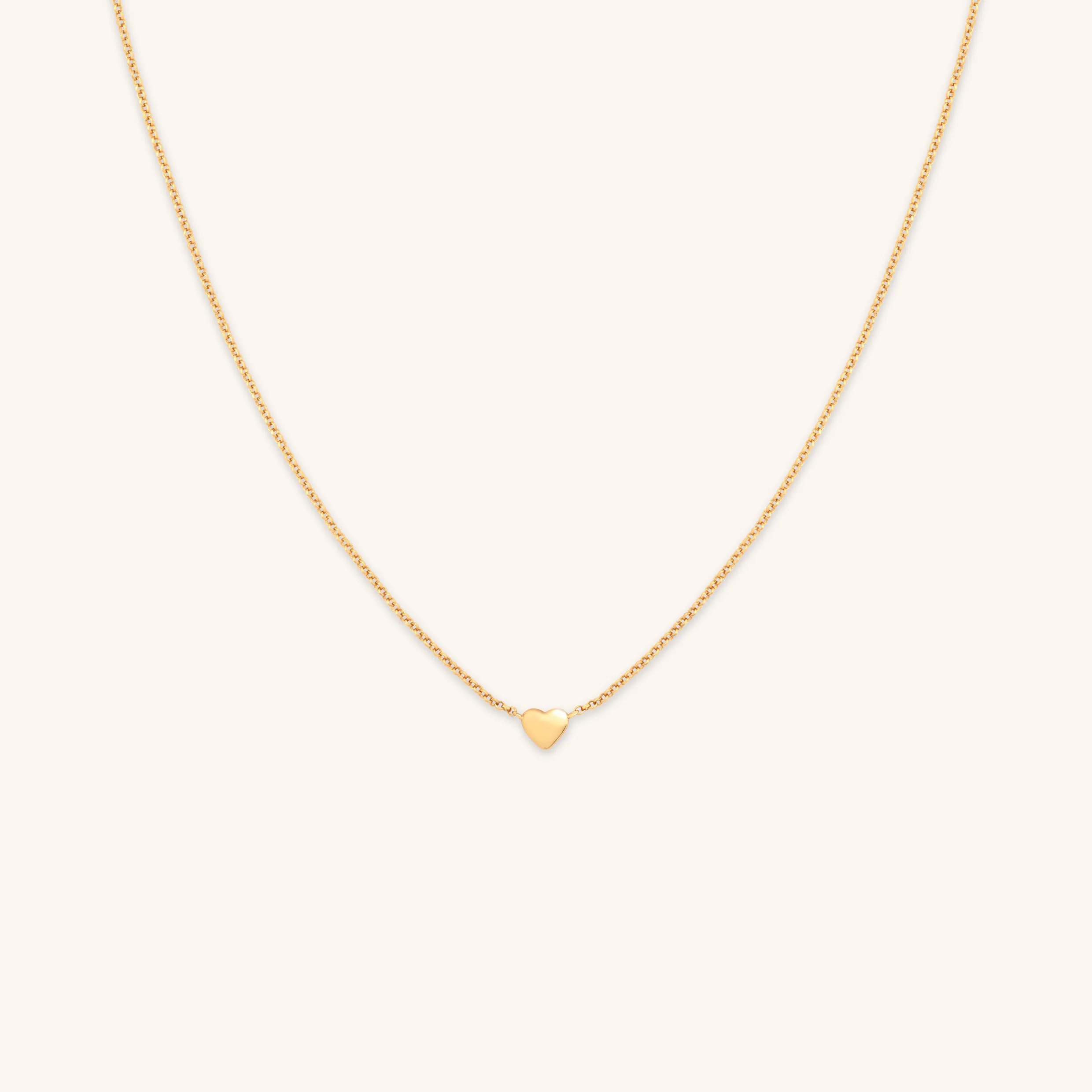 Love Heart Charm Necklace in Gold