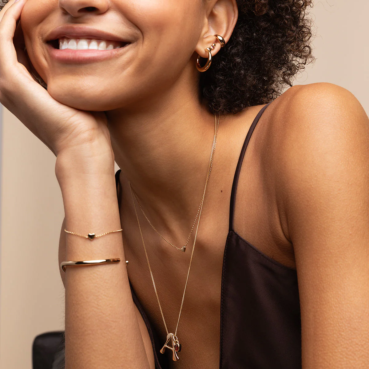 Love Heart Charm Necklace in Gold - Image 6
