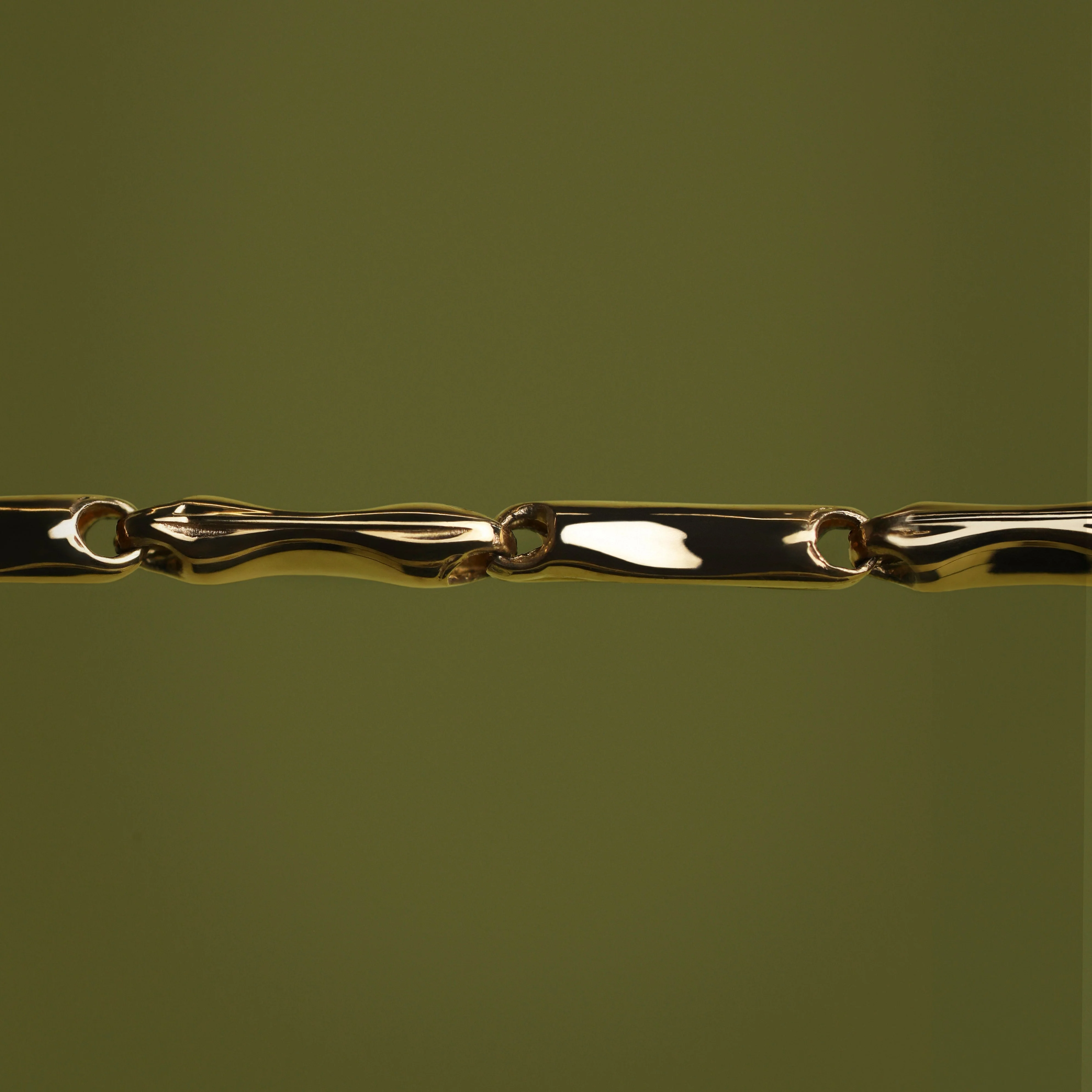 Molten Bar Chain Bracelet in Solid Gold - Image 6