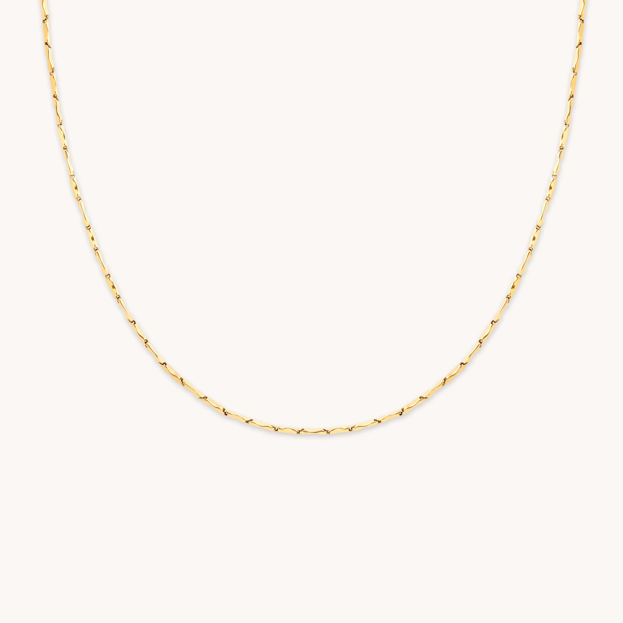 Molten Bar Chain Necklace in Solid Gold