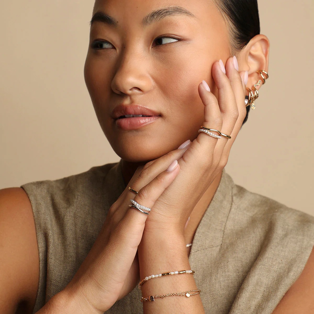 Molten Illusion Pearl Ring in Silver - Image 6