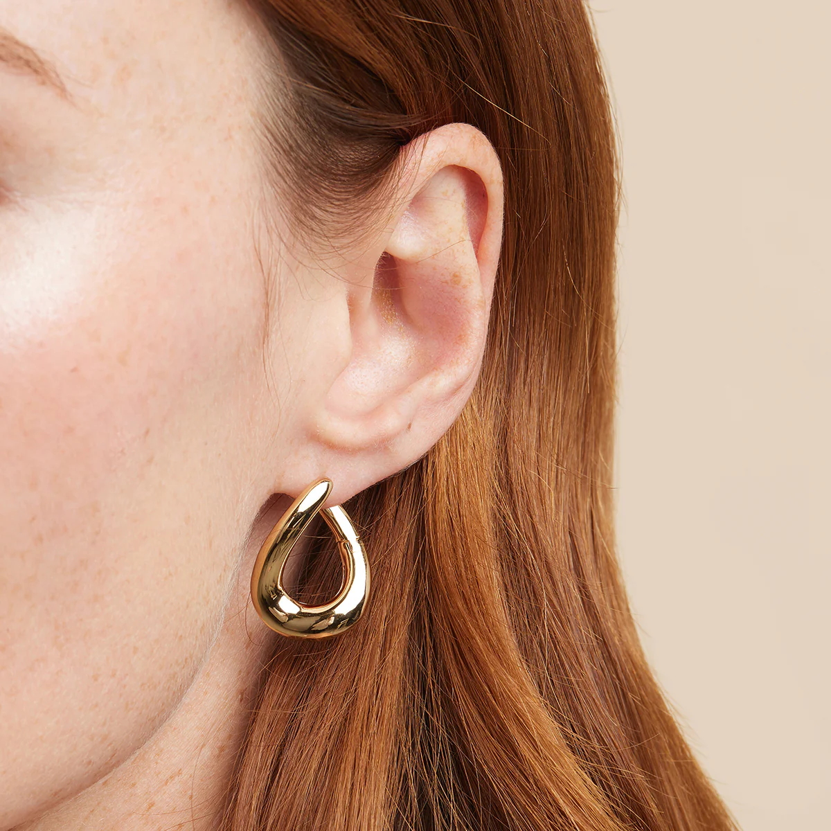 Molten Large Hoops in Gold - Image 2