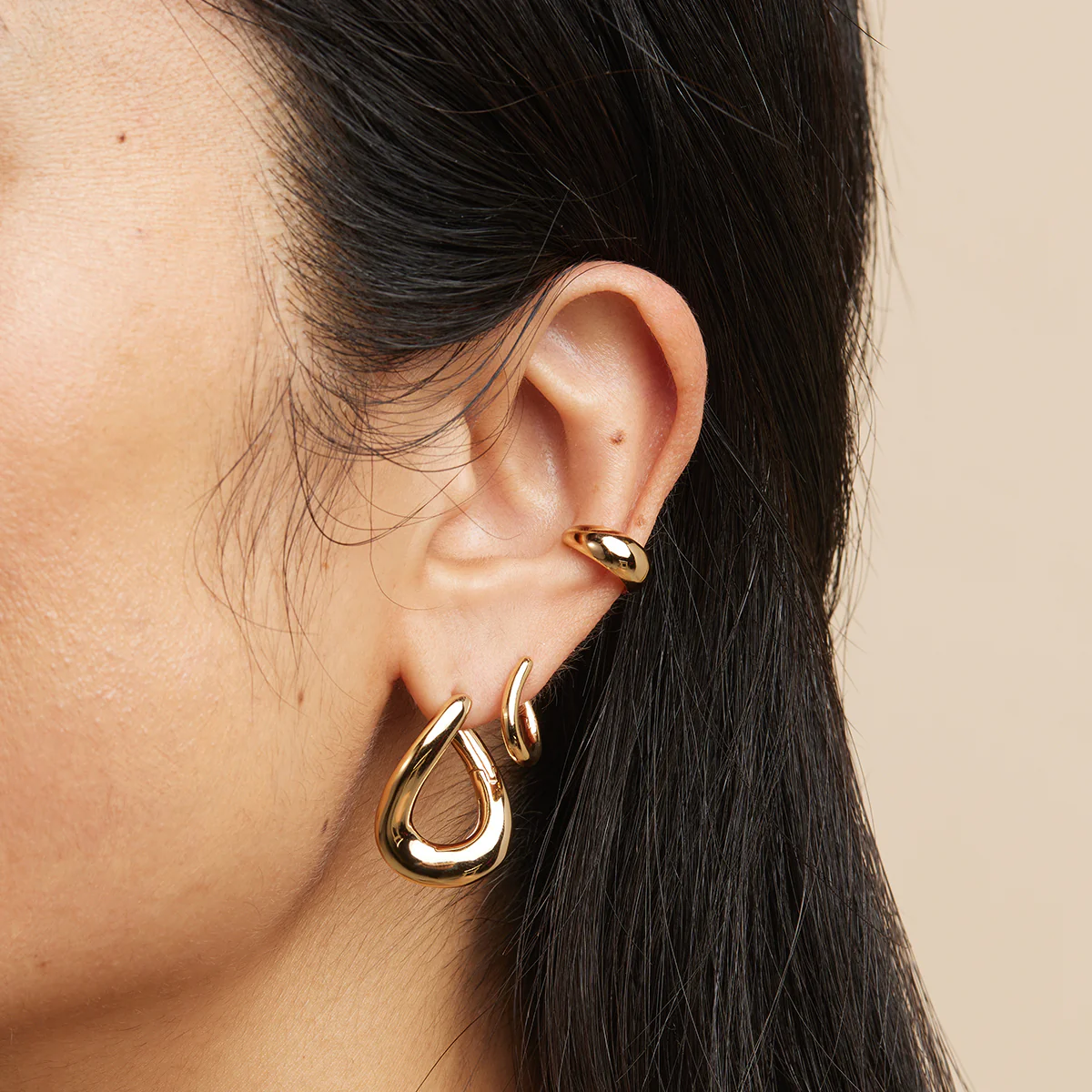 Molten Large Hoops in Gold - Image 3