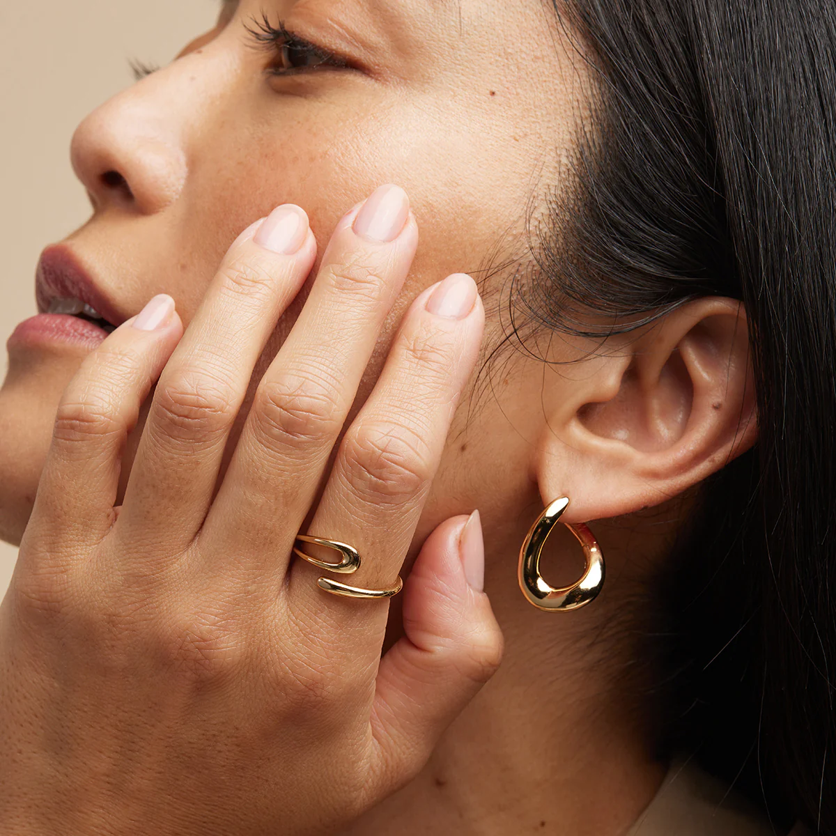 Molten Large Hoops in Gold - Image 5