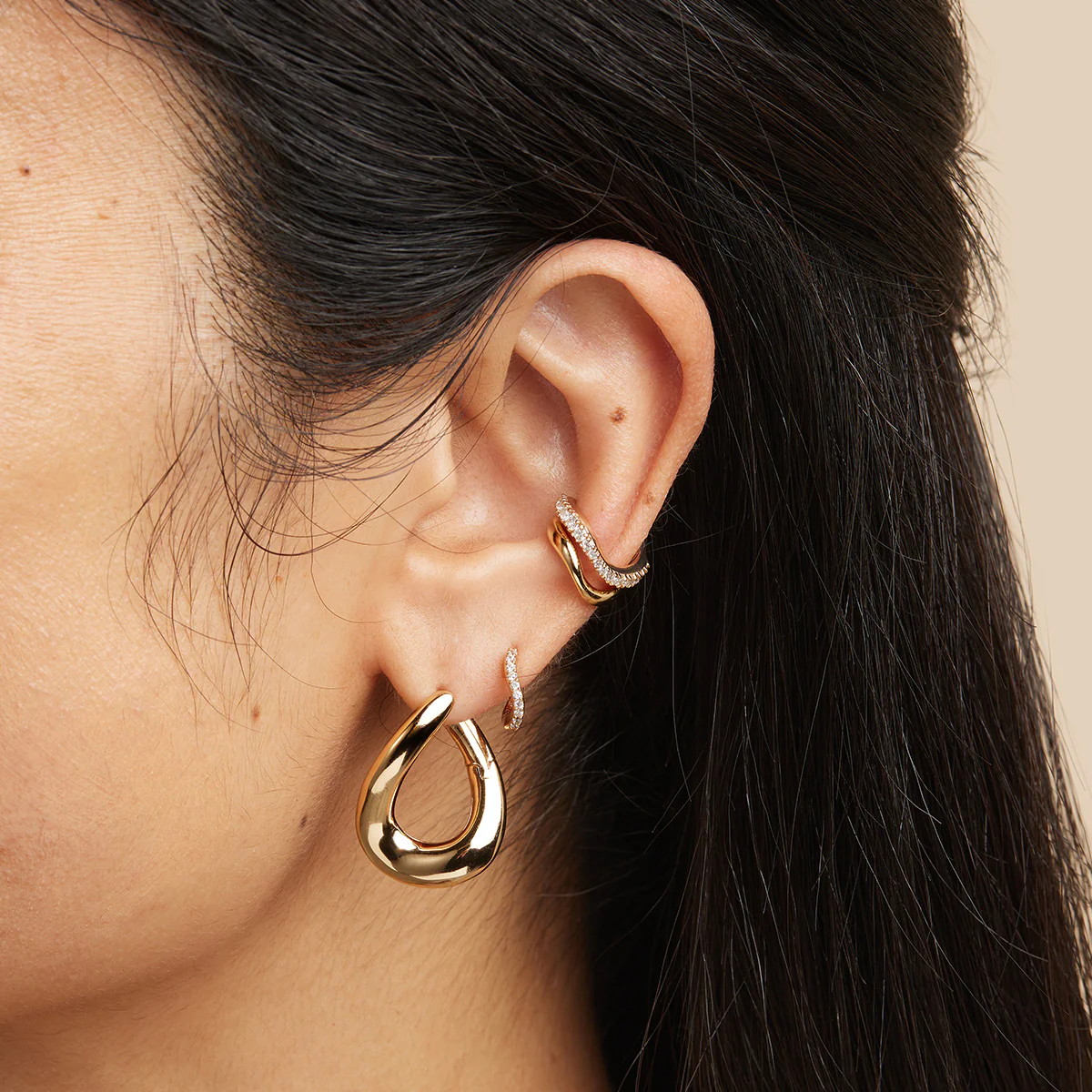 Molten Large Hoops in Gold - Image 6