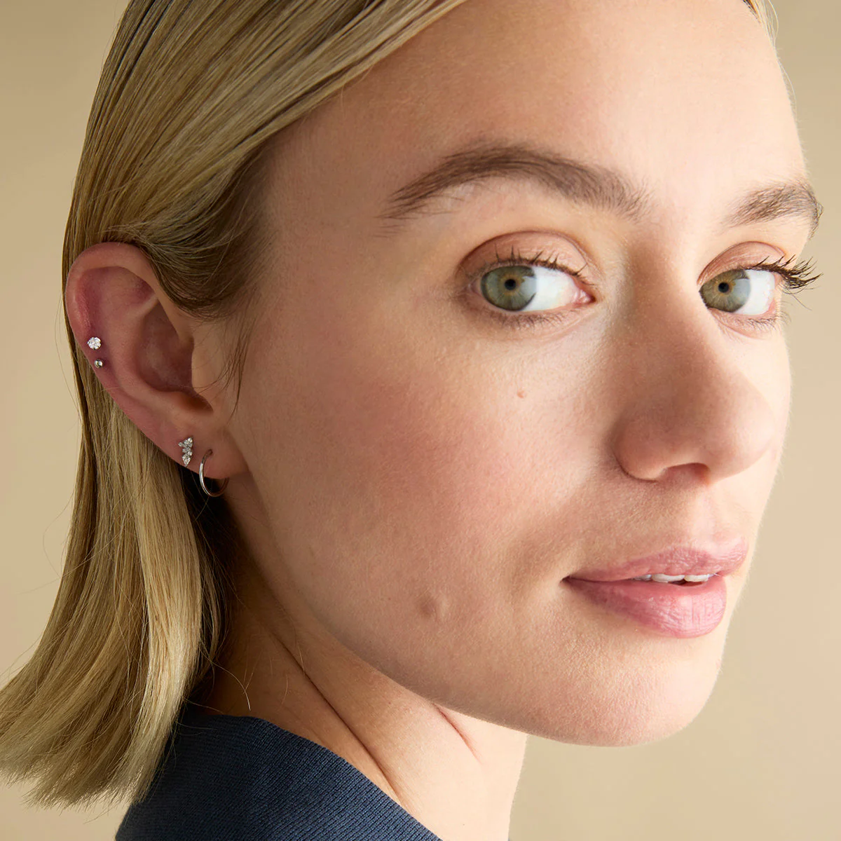 Moonstone Titanium Piercing Stud in Platinum - Image 2