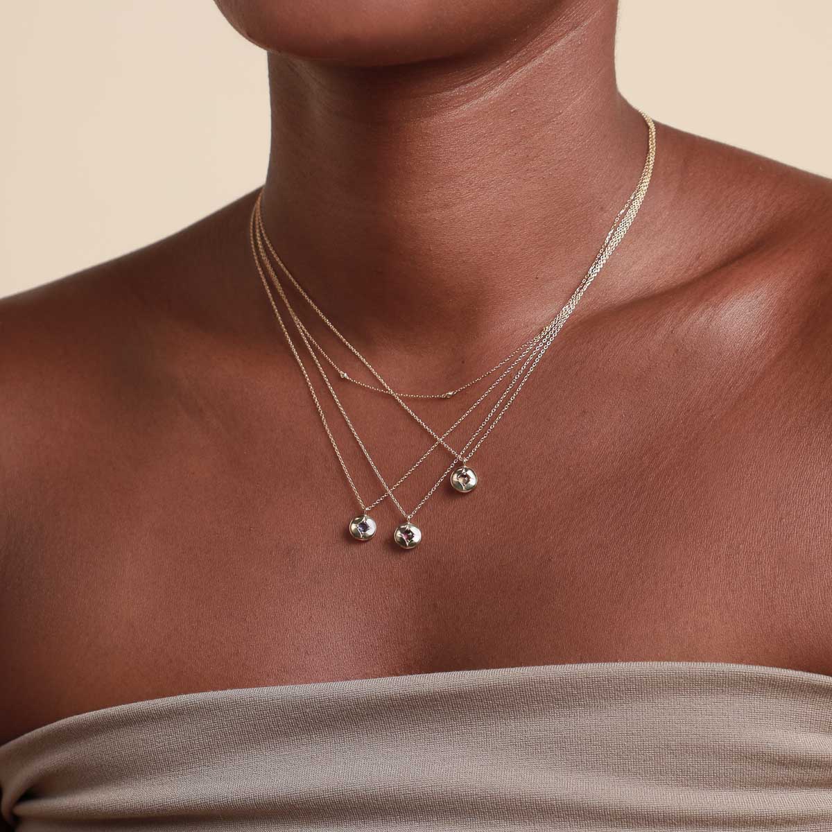 November Citrine Birthstone Necklace in Solid Gold - Image 6