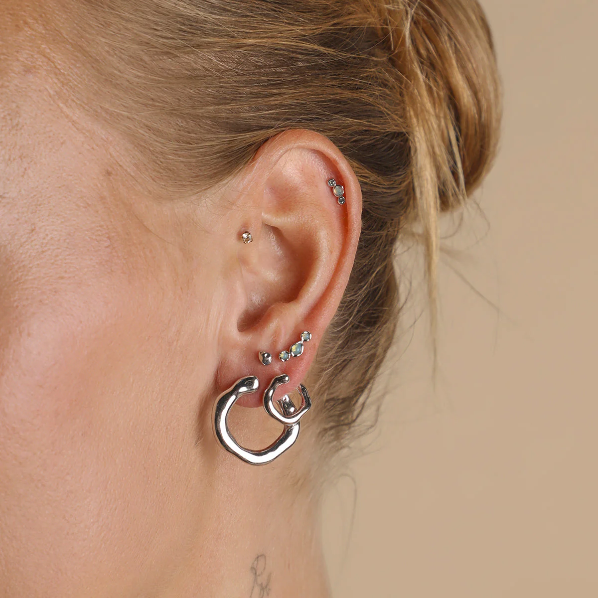 Opal Climber Studs in Silver - Image 3