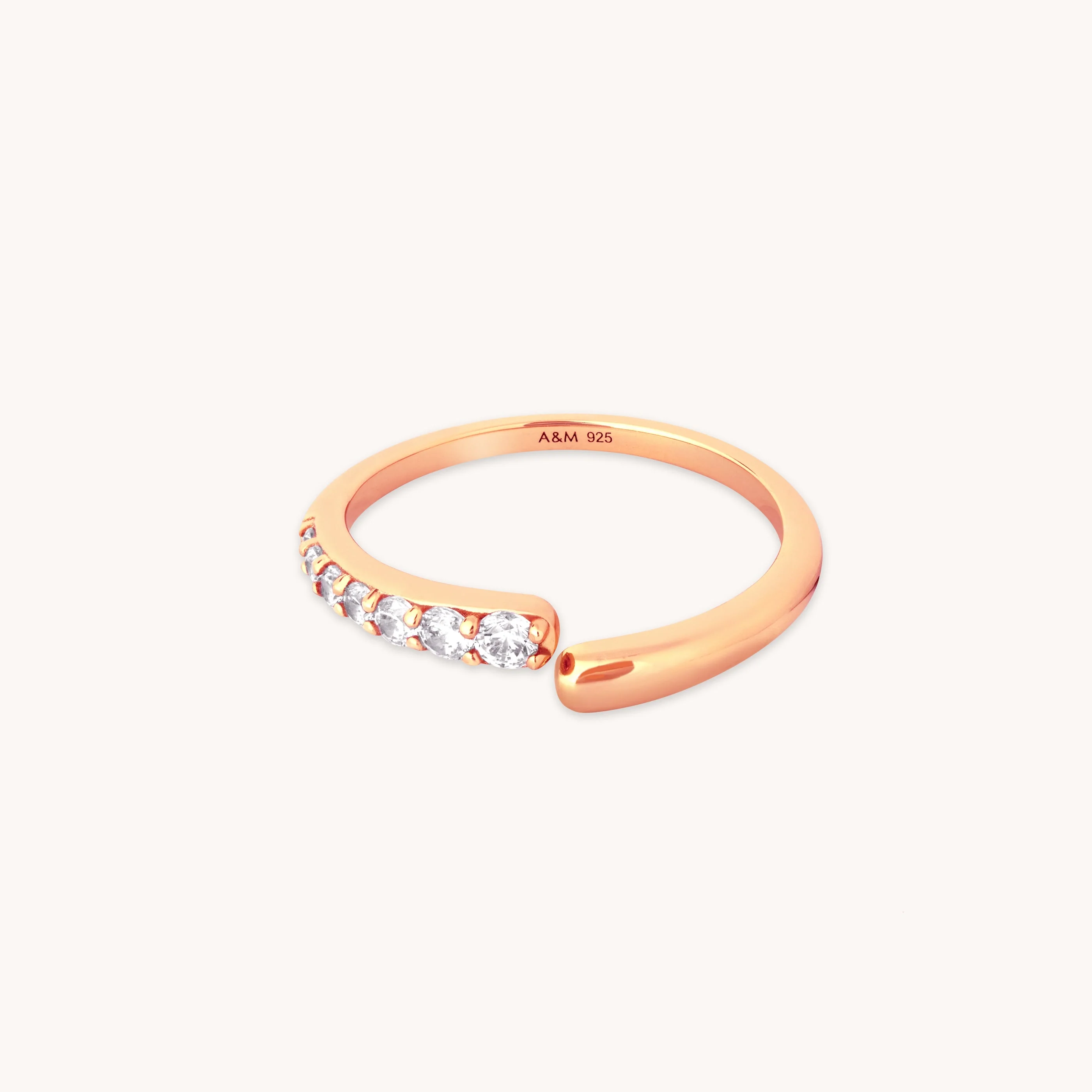 Orbit Crystal Open Ring in Rose Gold