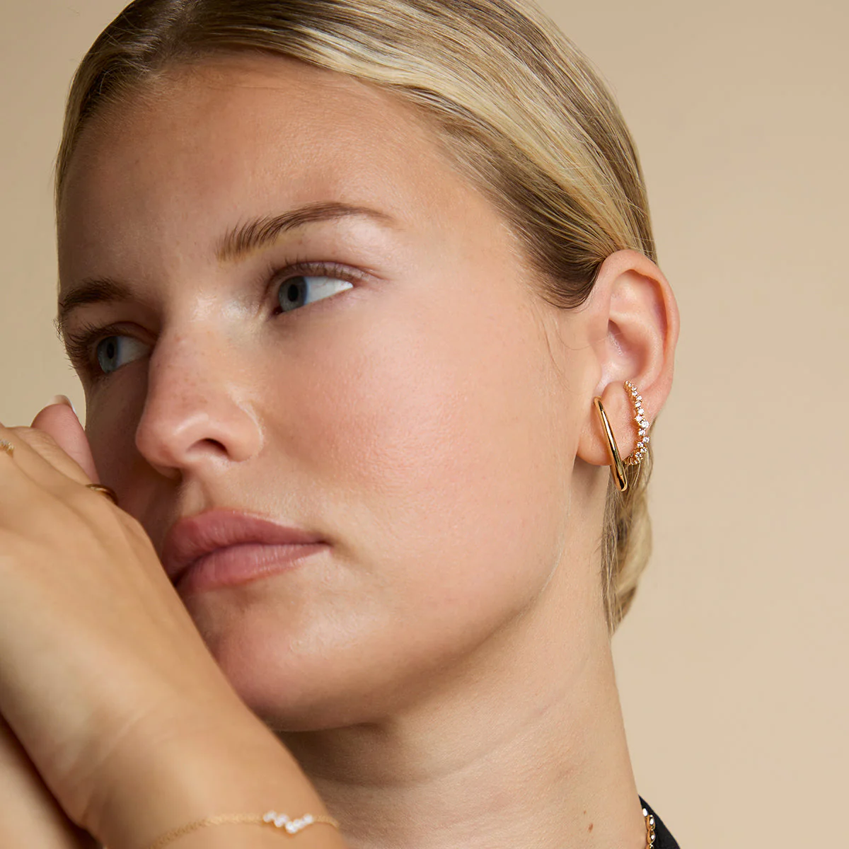 Orbit Crystal Studs in Gold - Image 4