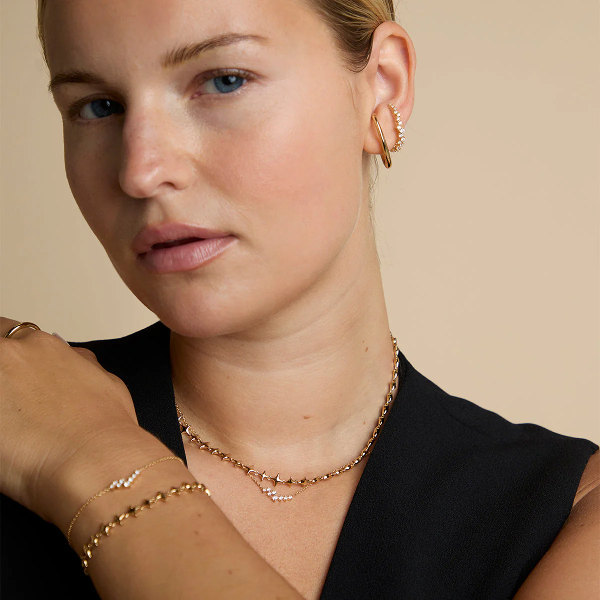 Orbit Crystal Studs in Gold - Image 5