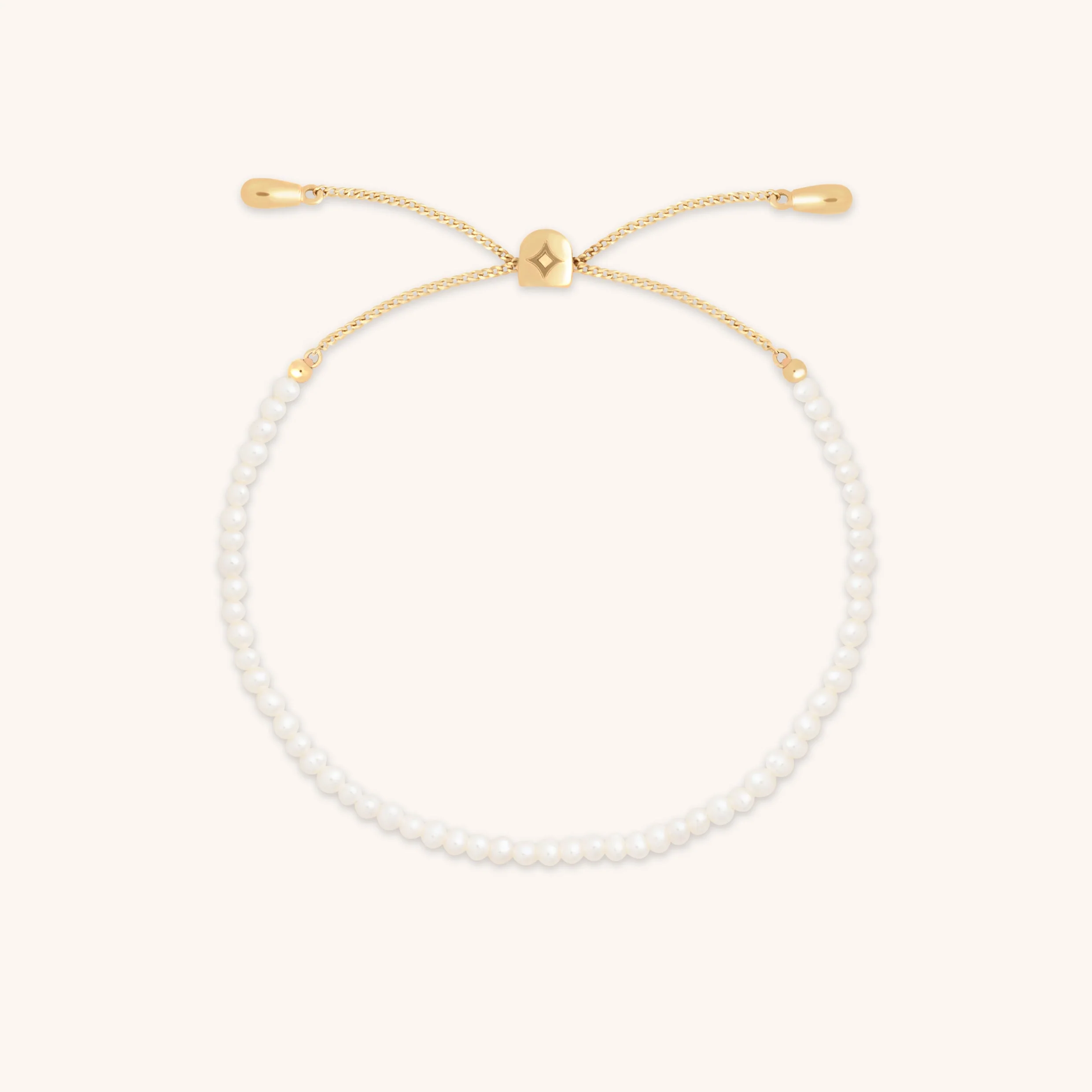 Pearl Beaded Bracelet in Solid Gold